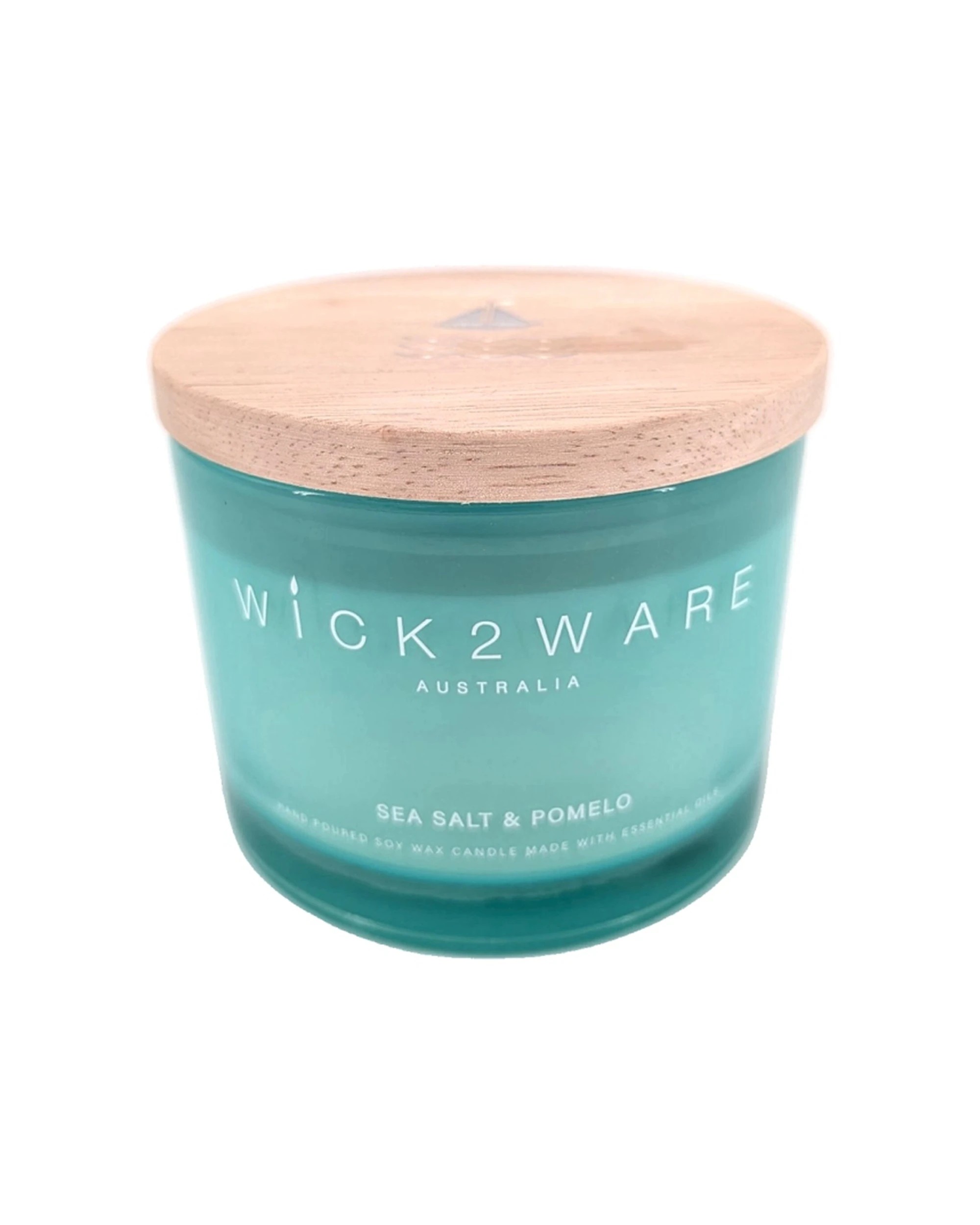 1 Wick2Ware Soy Scented Candle Jar Home Fragrance Sea Salt and Pomelo 340g - Green, 1 of 1