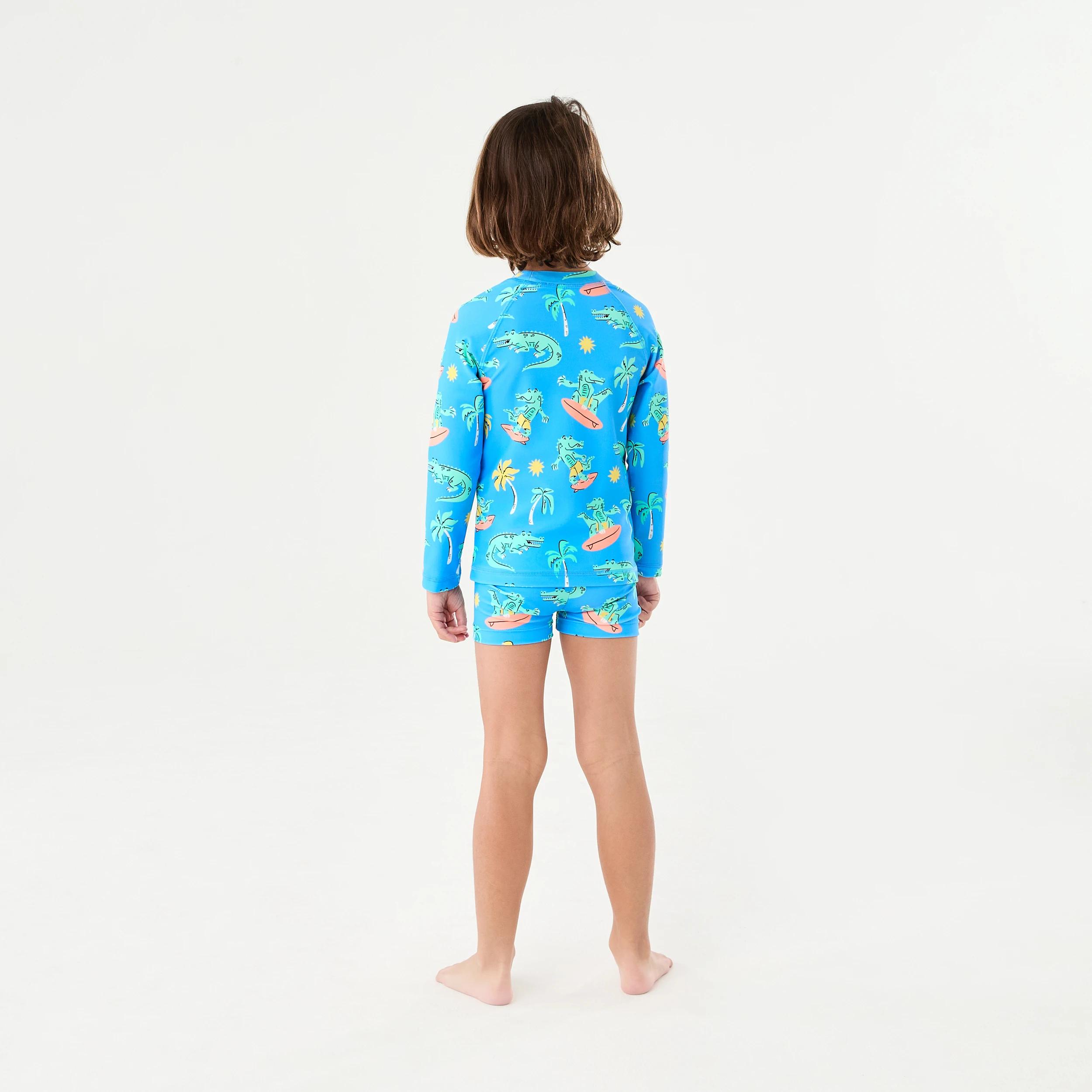7 Long Sleeve Swim Set Blue Surf Croc, 7 of 7