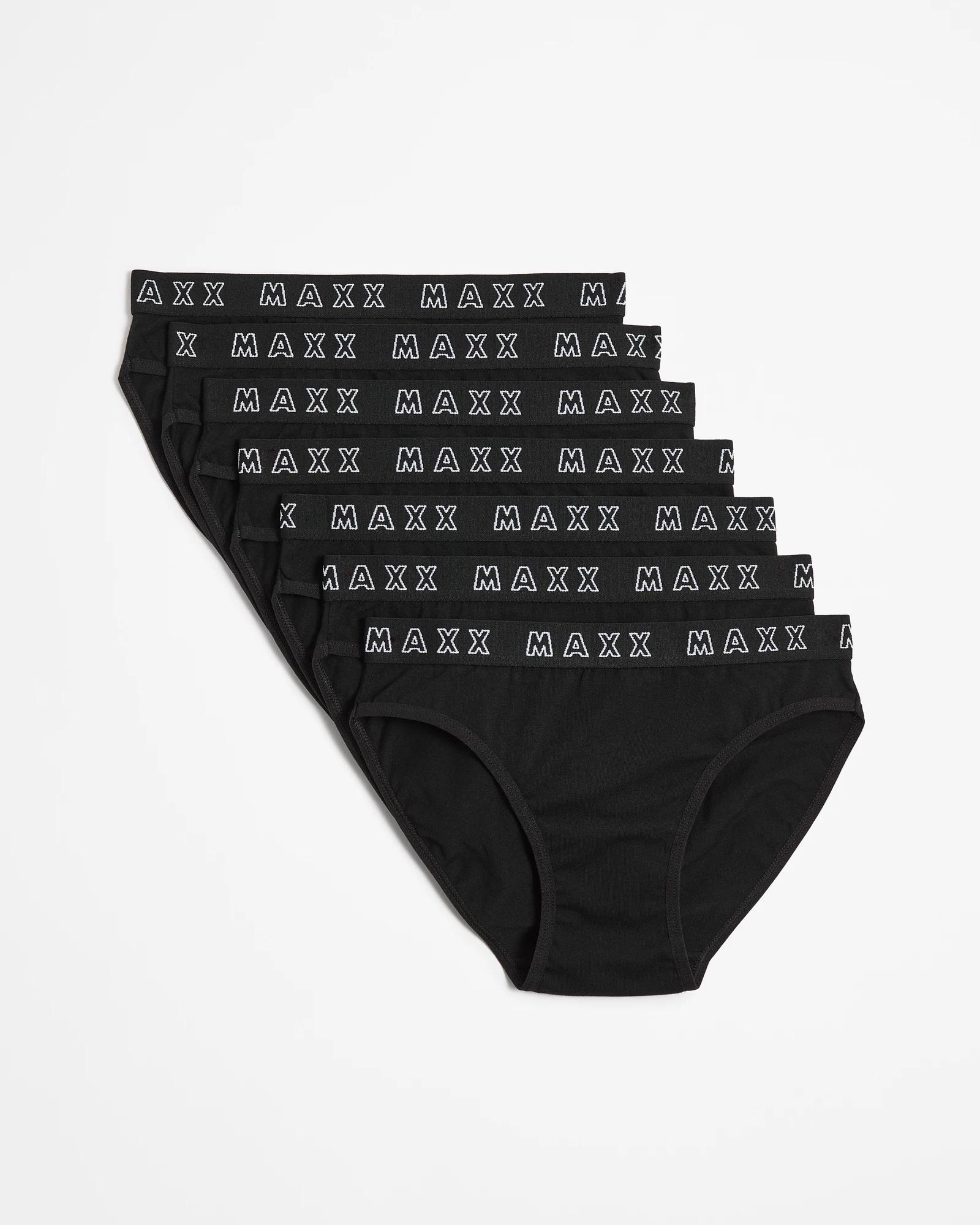 1 Girls Underwear Briefs 7 Pack - Maxx BLACK, 1 of 1