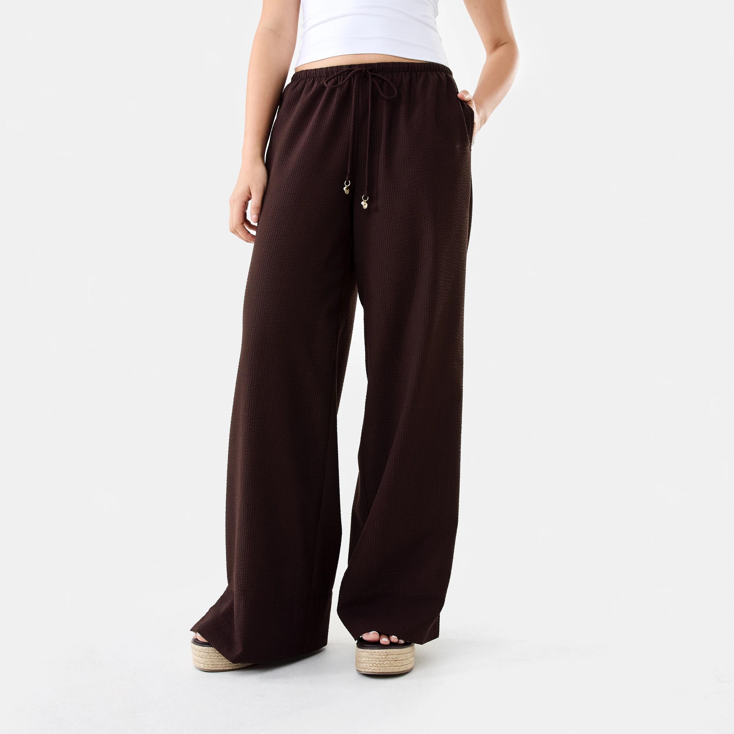 1 Pull-On Textured Pants Choc Plum, 1 of 7
