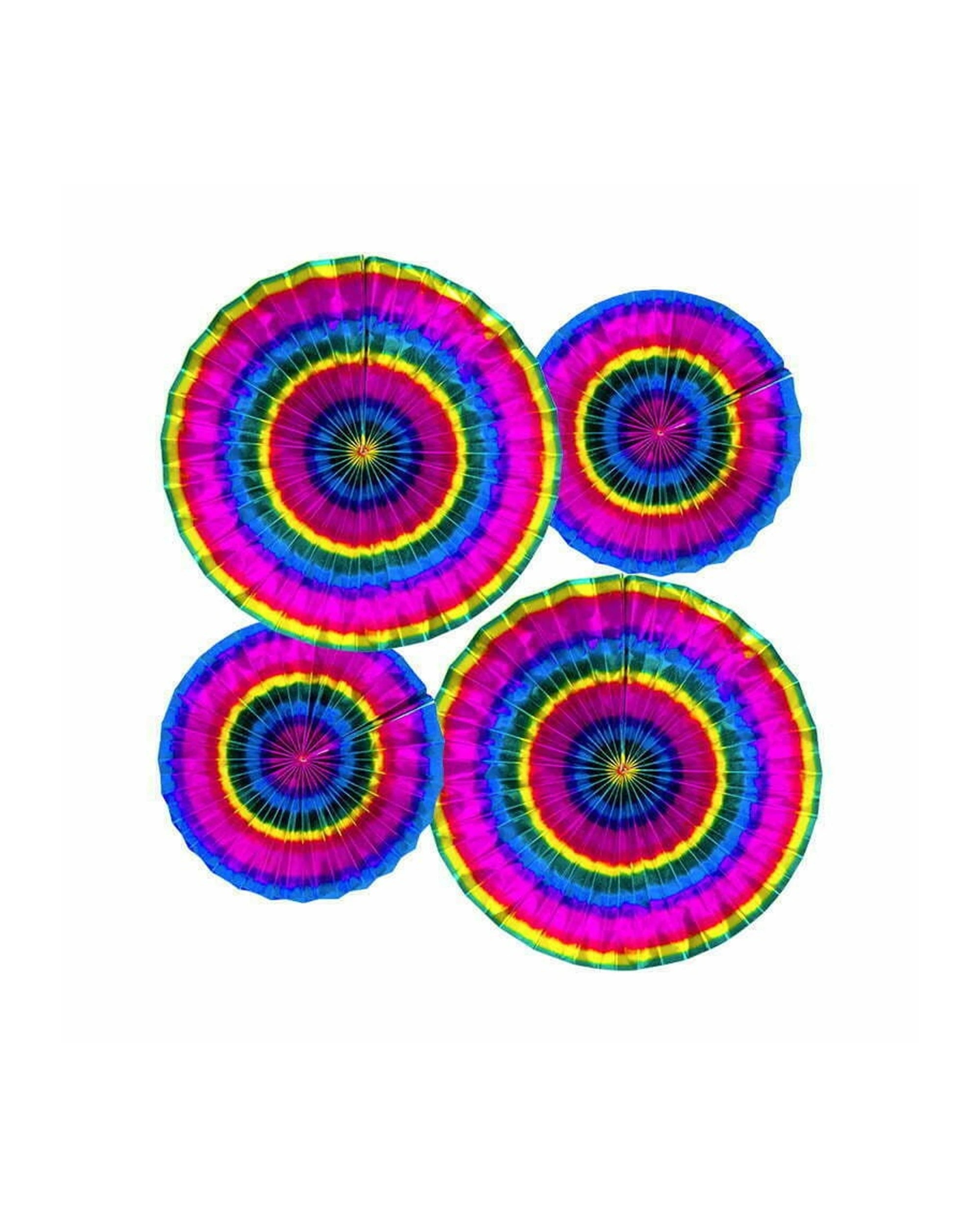 1 Party Maker 4pc Paper Fan Set Decoration Rainbow - Multi, 1 of 1