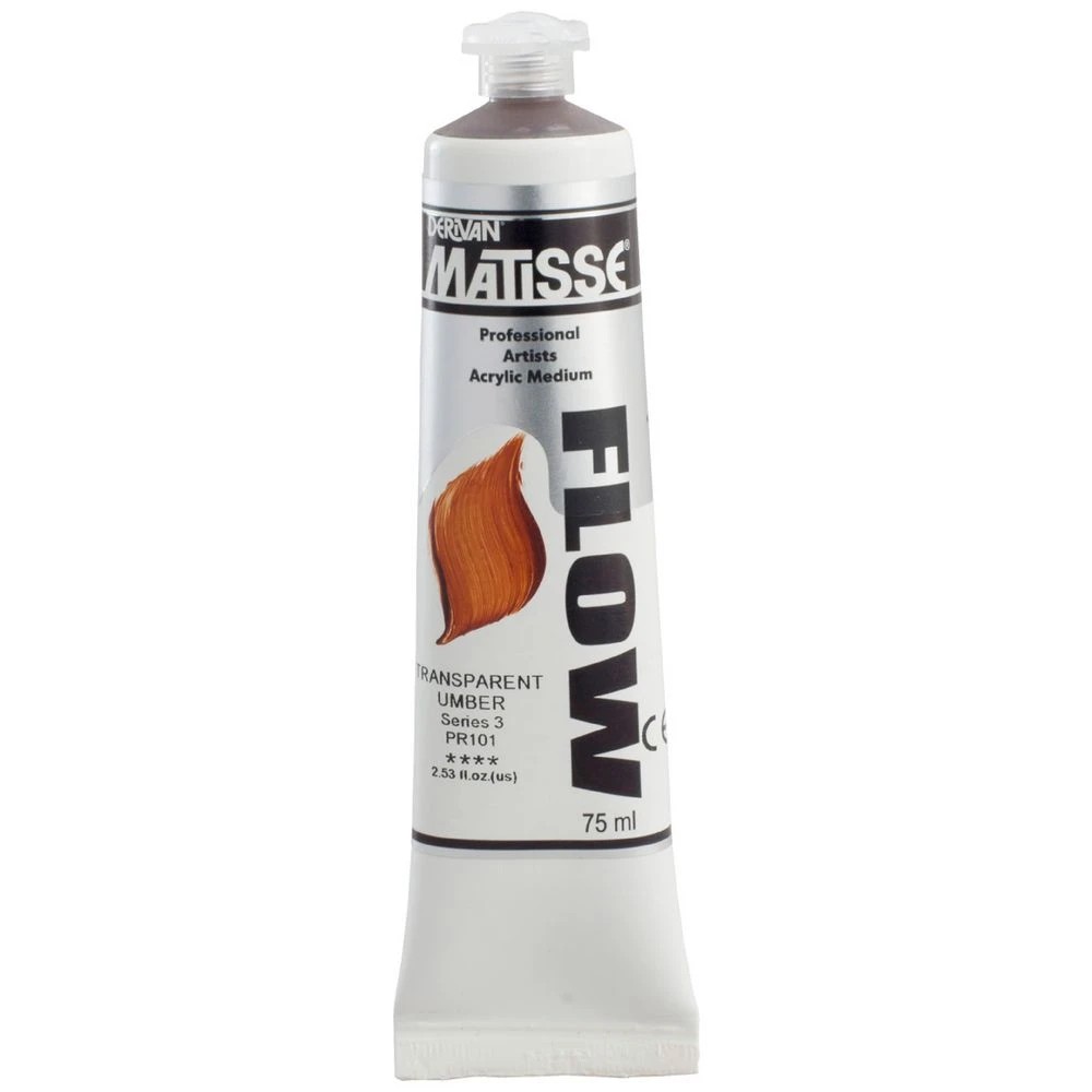 1 Derivan Matisse Flow Paint 75mL Transparent Umber S3, 1 of 2