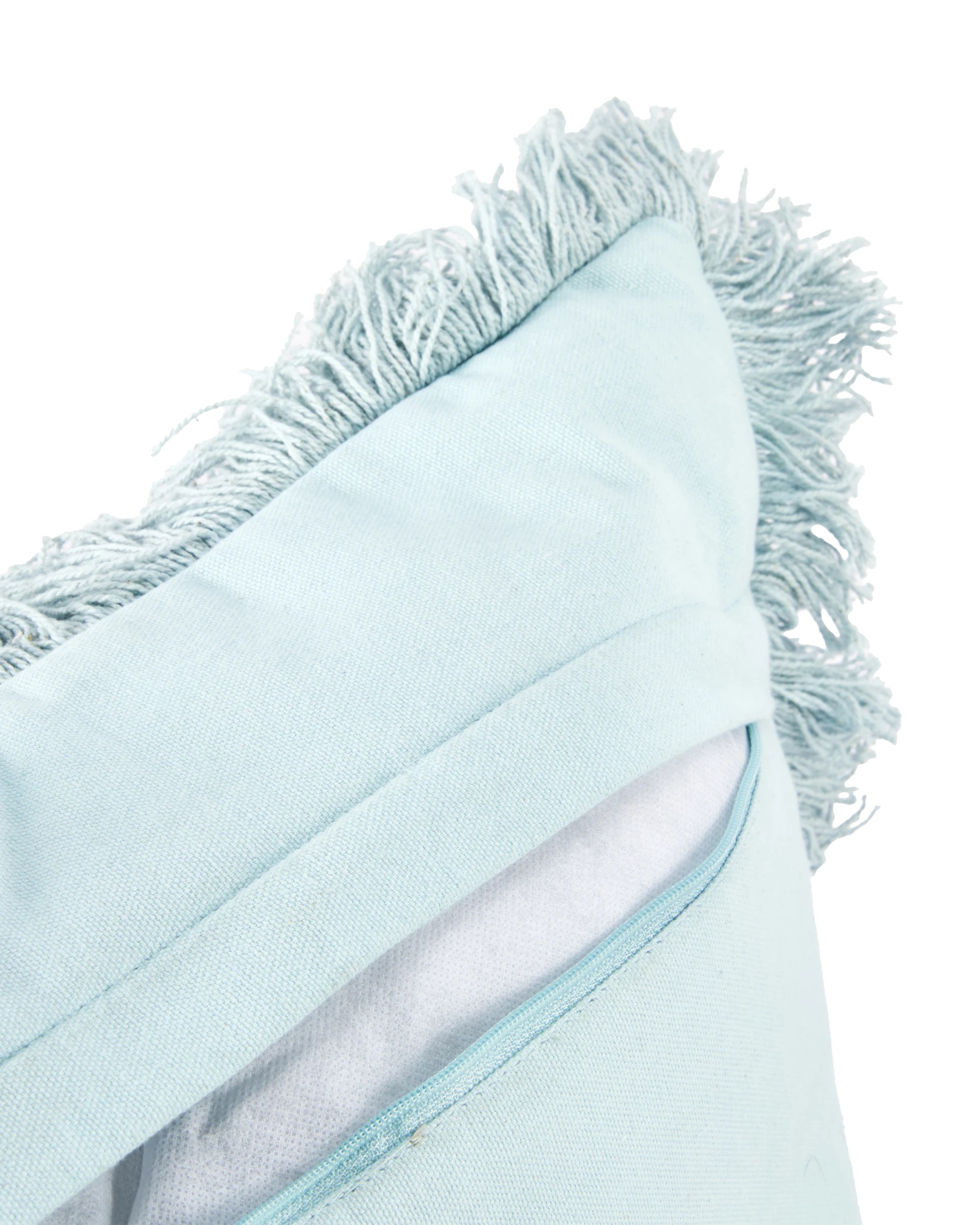 4 50cm Fringed Cushion - Blue, 4 of 4