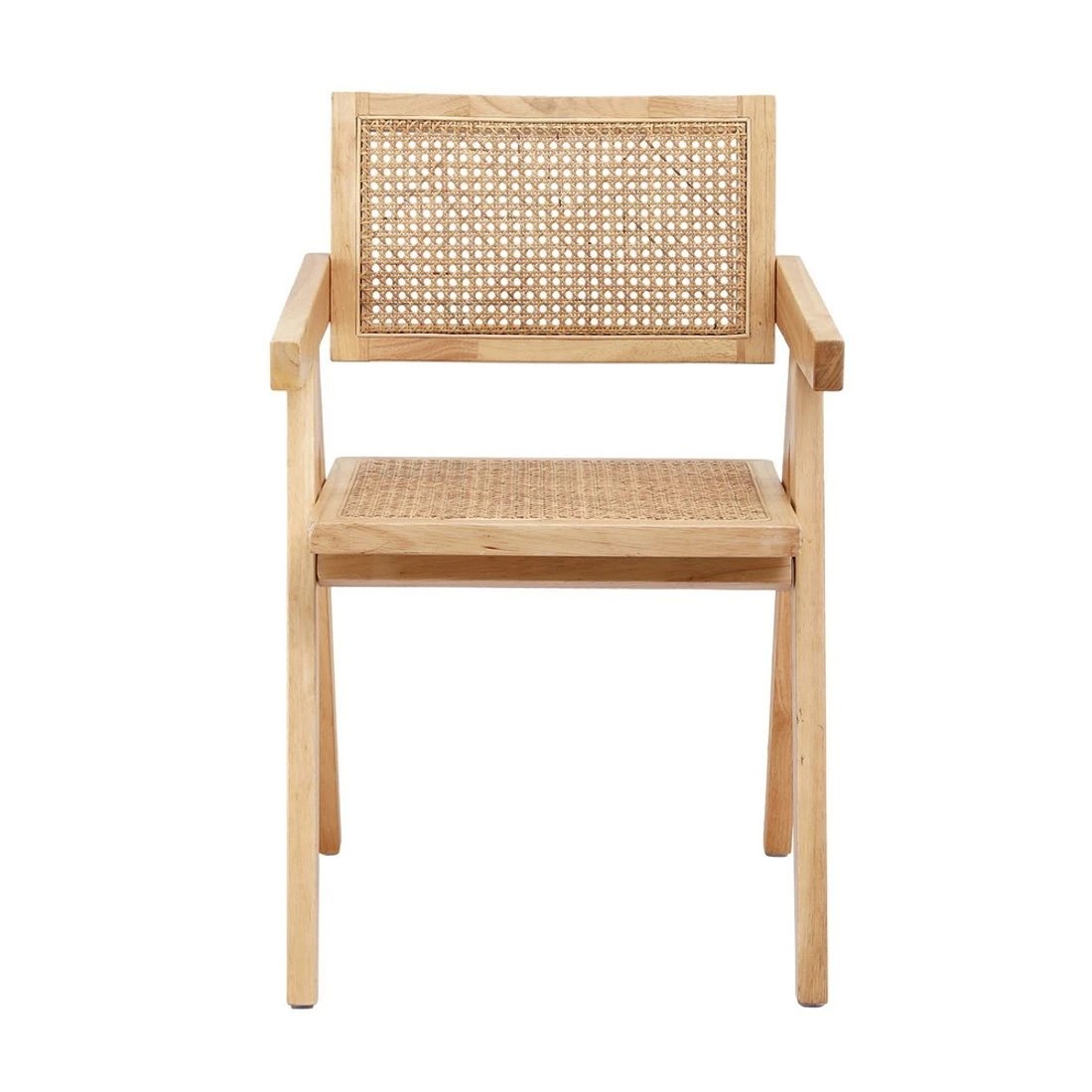 3 Artiss 1x Dining Chair Wooden Rattan Seat Rubber Wood - Natural, 3 of 6