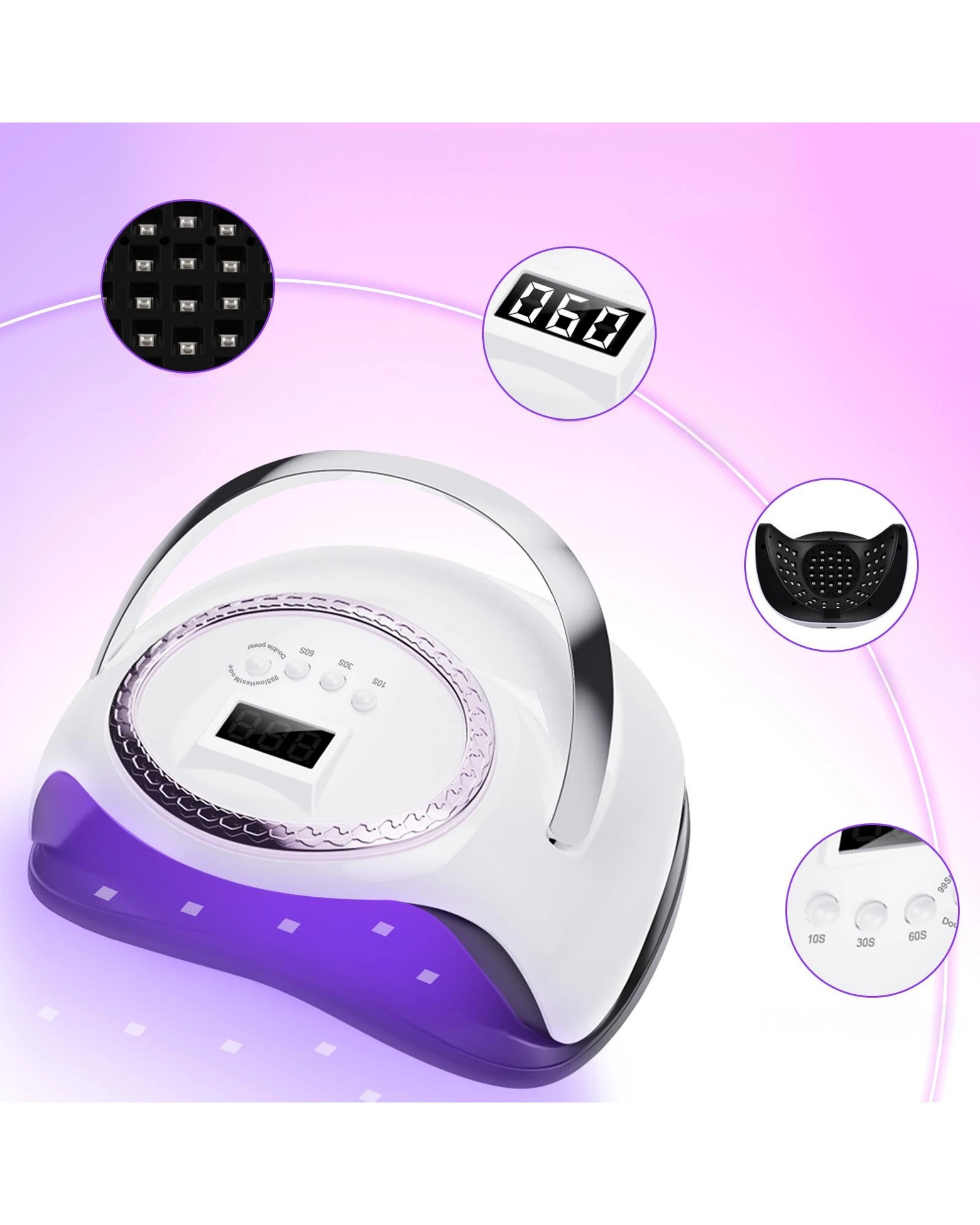 2 Advwin Professional 3-in-1 Nail Set: UV/LED Nail Lamp - White, 2 of 8