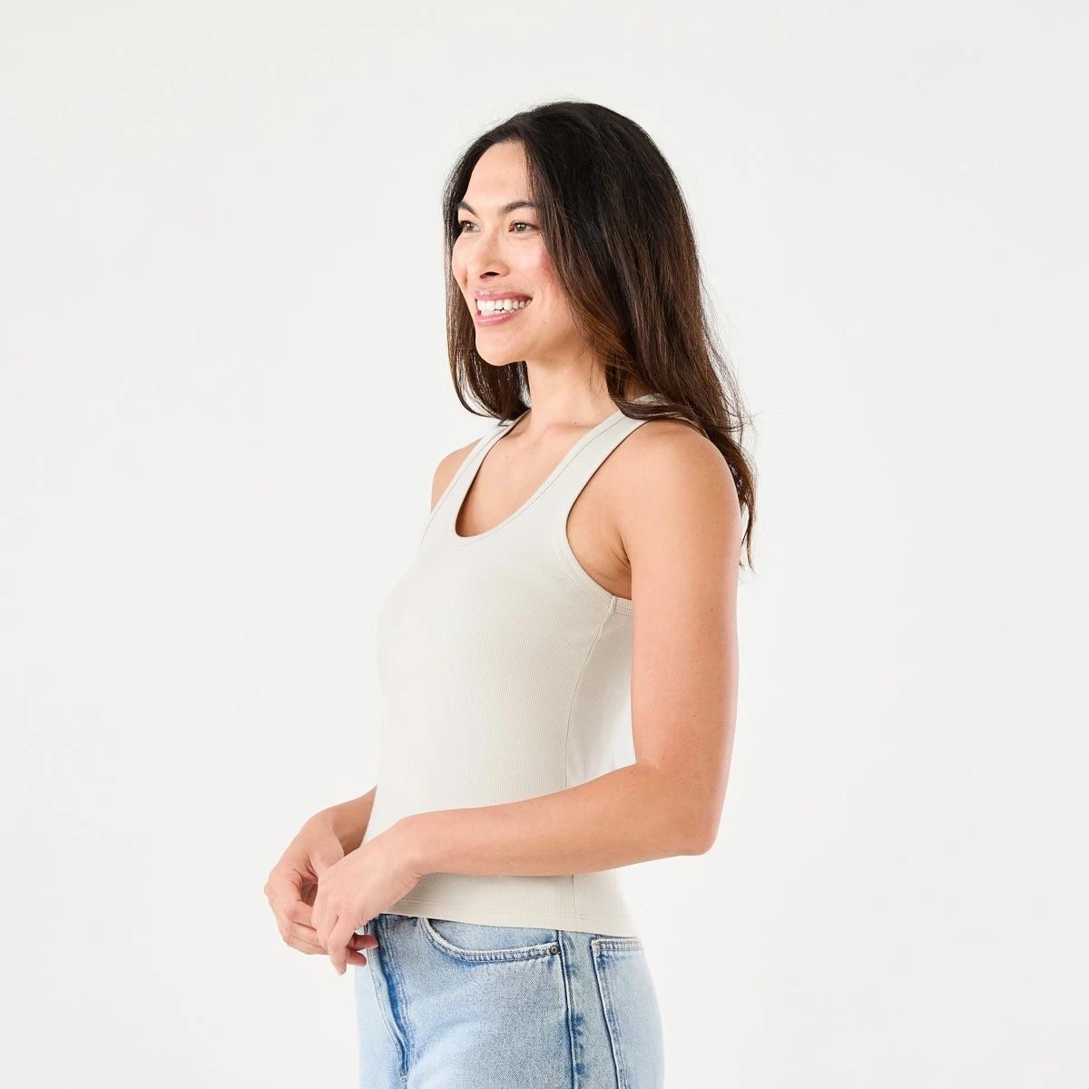 2 Sleeveless Rib Tank NATURAL BEIGE, 2 of 5
