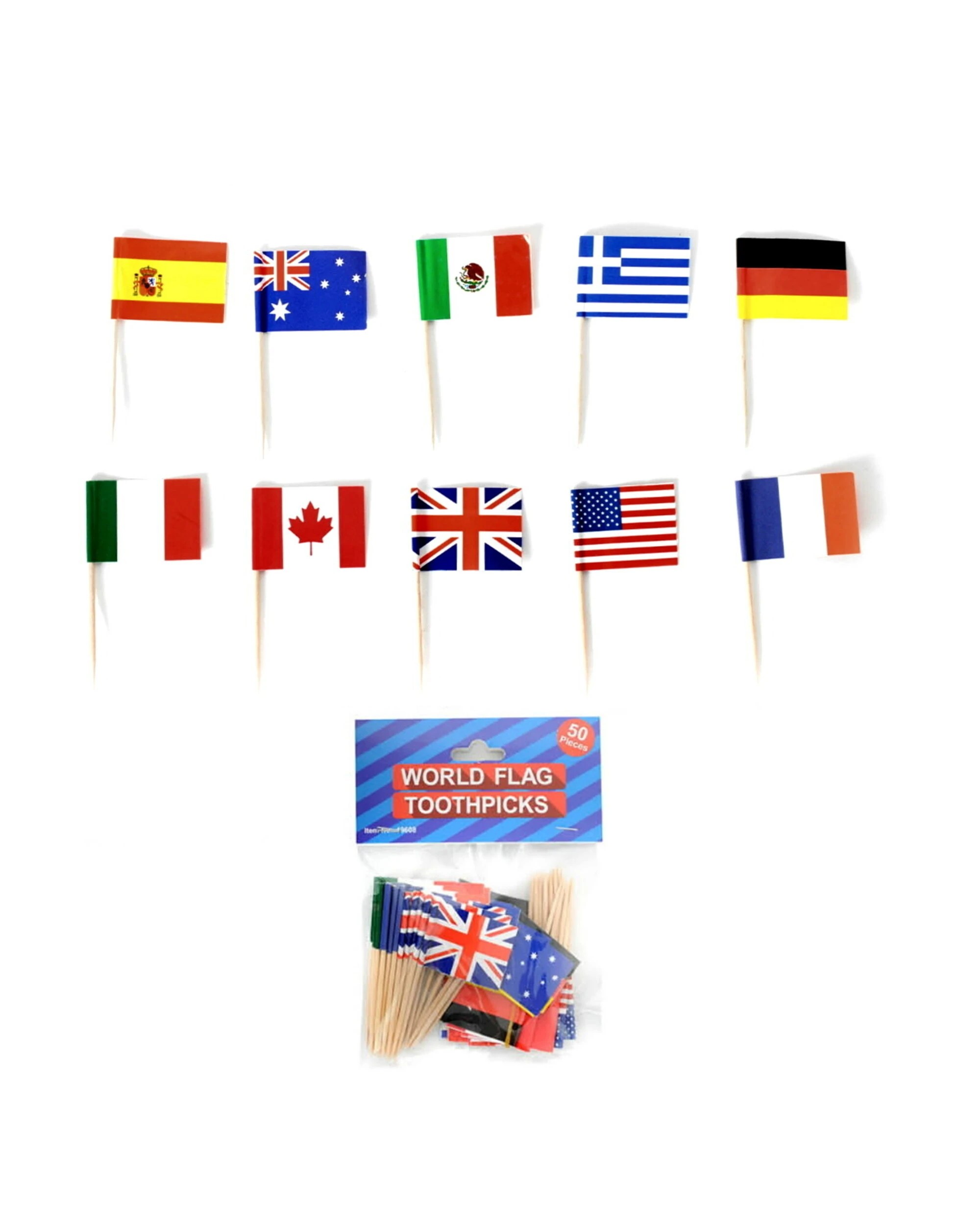 1 Partyrama World Flag Picks Pack of 50, 1 of 1