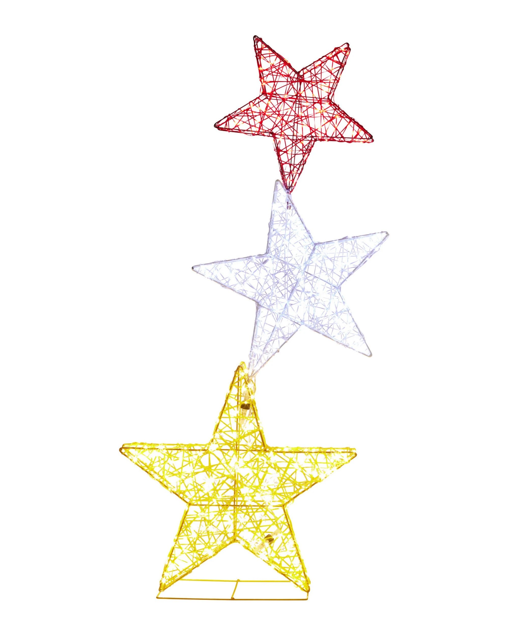 1 Christabelle 120cm Triple Star Christmas Display With Lights, 1 of 9