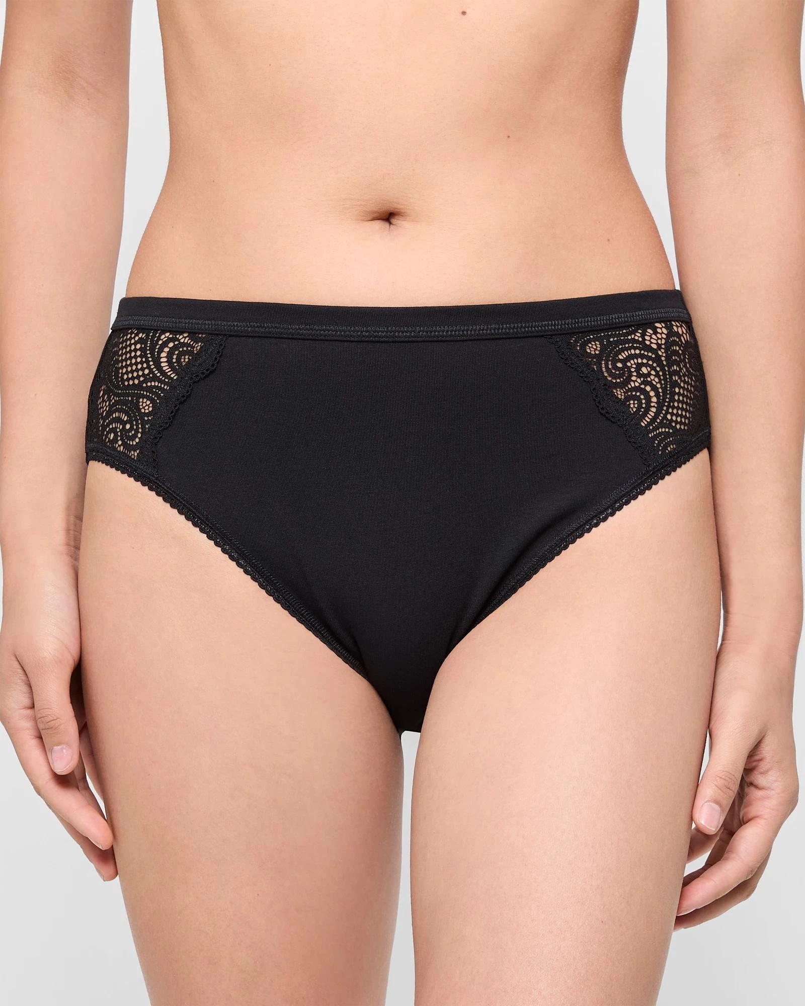 2 Target Woman Australian Cotton and Lace 2 Pack High Cut Briefs BLACK, 2 of 4