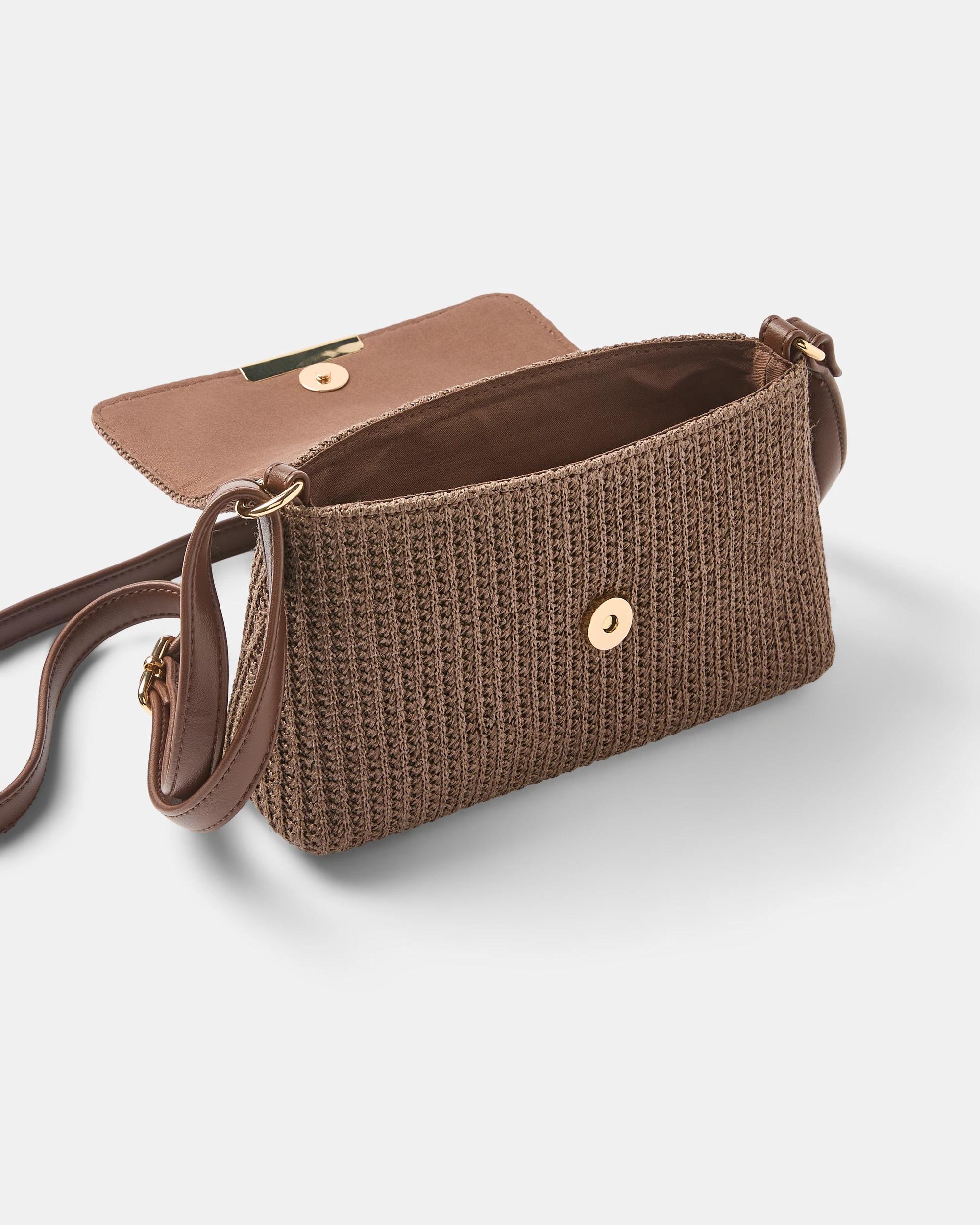 3 Woven Detail Crossbody Bag Brown, 3 of 3