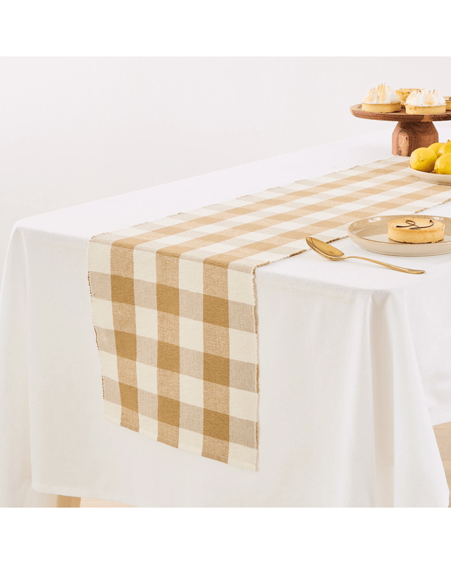 Natural Gingham Table Ru