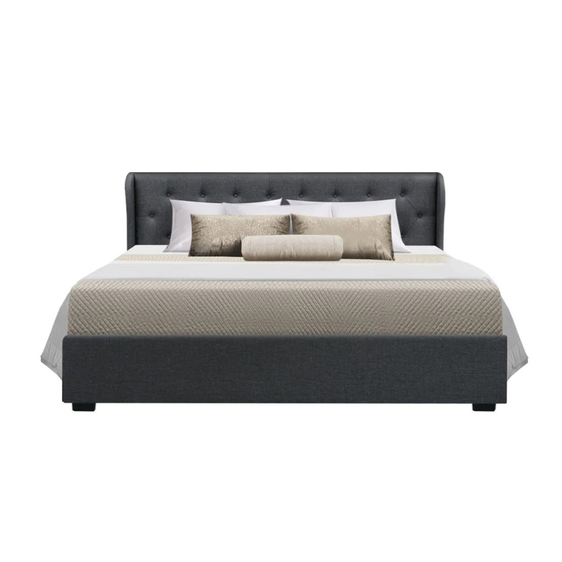 3 Artiss Bed Frame King Size Gas Lift Charcoal ISSA - Charcoal, 3 of 10