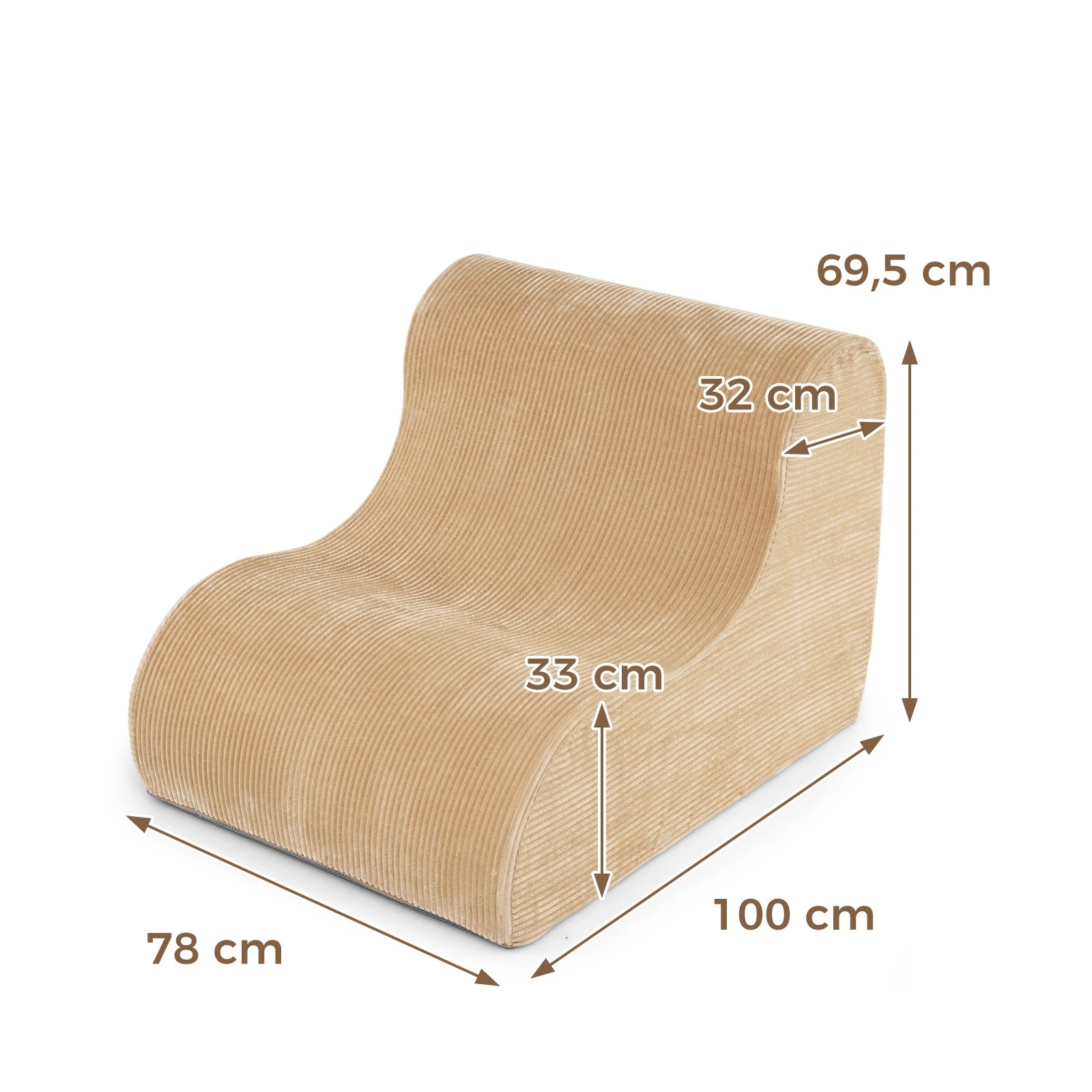 4 Costway Bean Bag Chair Curved Lazy Floor Sofa Anti-slip Single Lounge Seat Home Office - Beige, 4 of 4