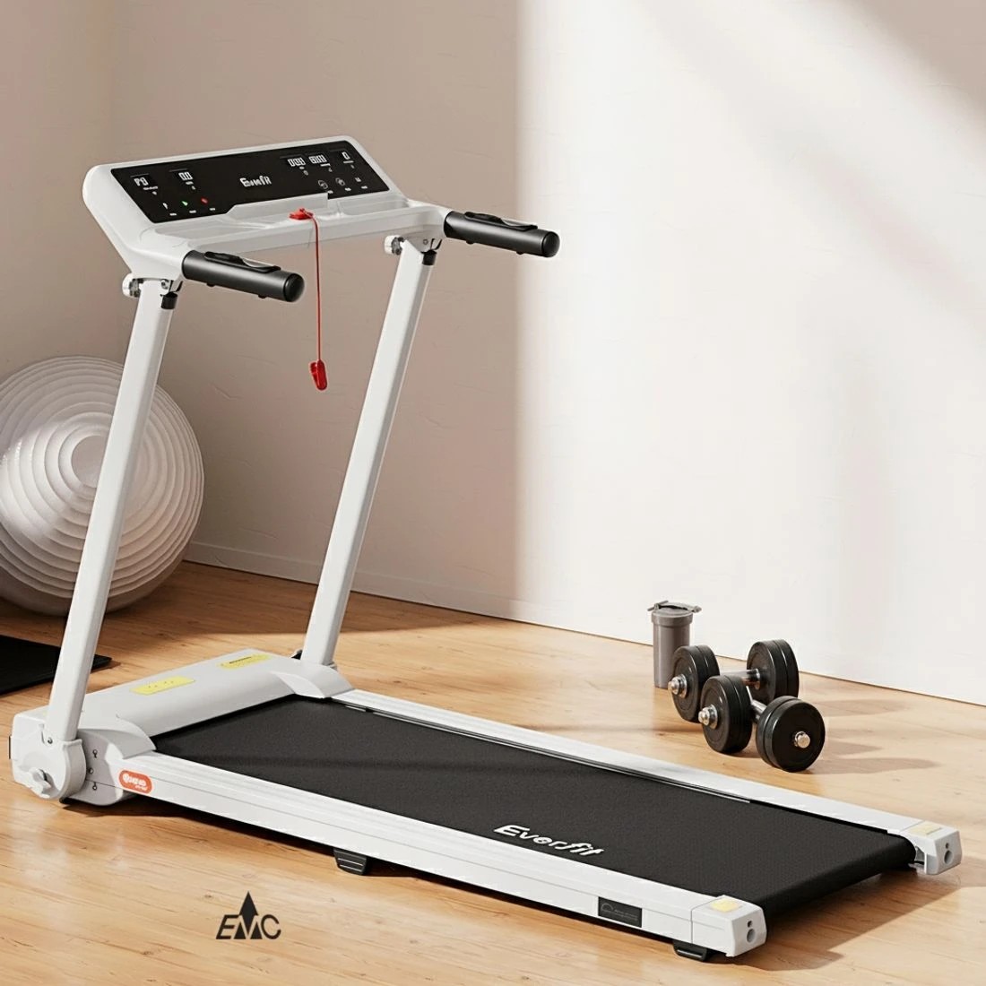 4 Everfit Treadmill Electric Home Gym Fitness Exercise Knob Foldable 450mm - White, 4 of 6