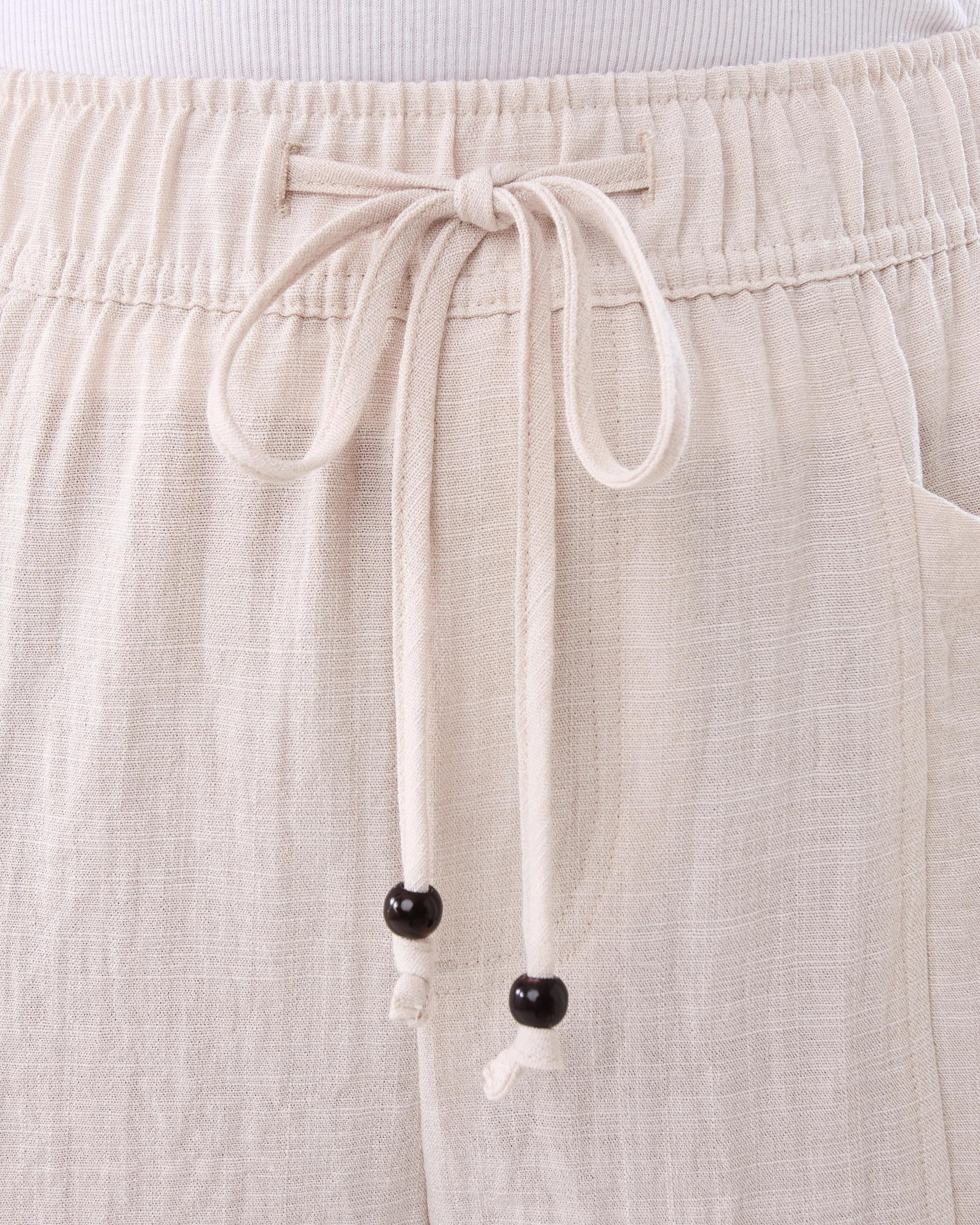 4 Tie Waist Patch Pocket Pants Nat Beige, 4 of 5