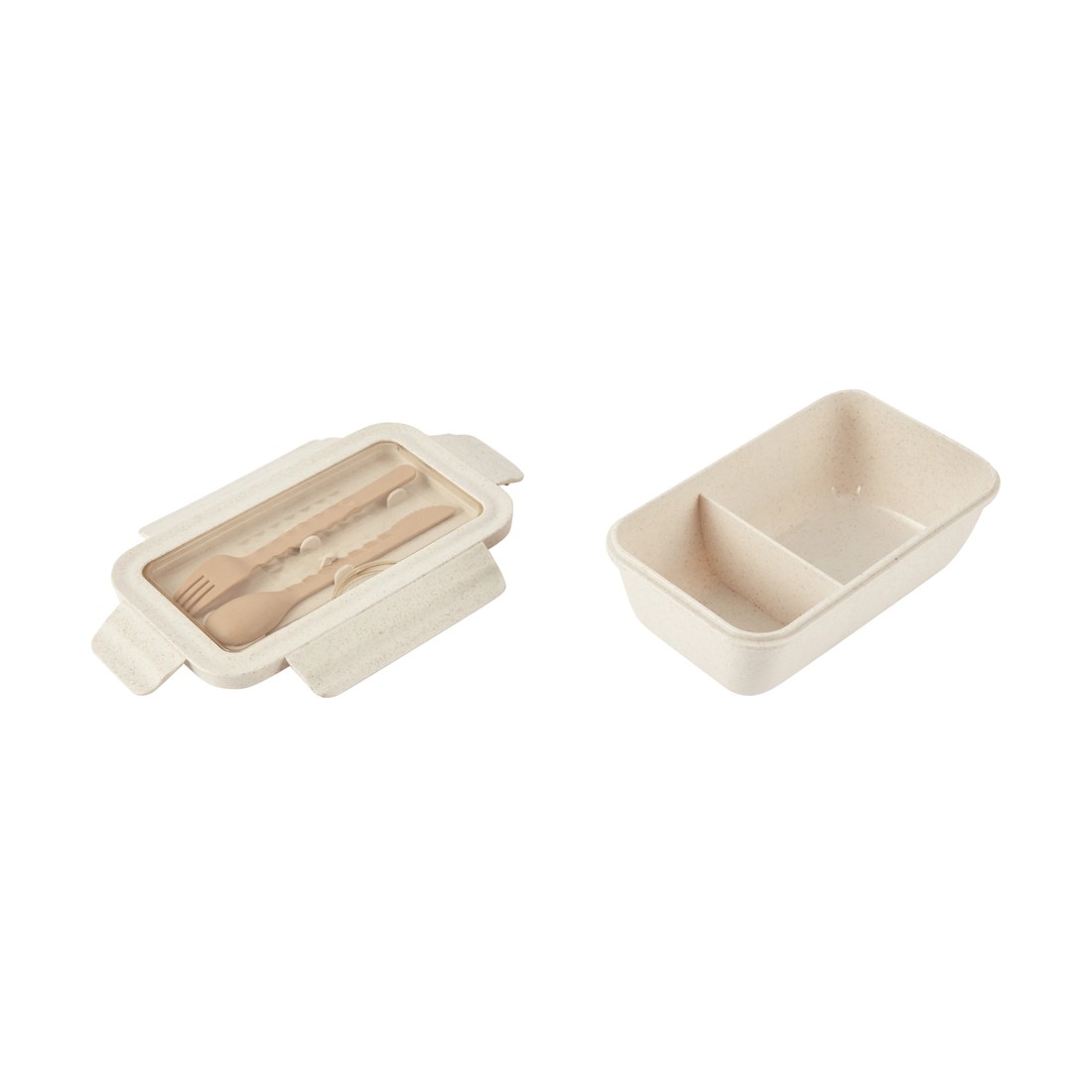 3 Oatmeal Wheat Straw Lunch Box with Cutlery, 3 of 5
