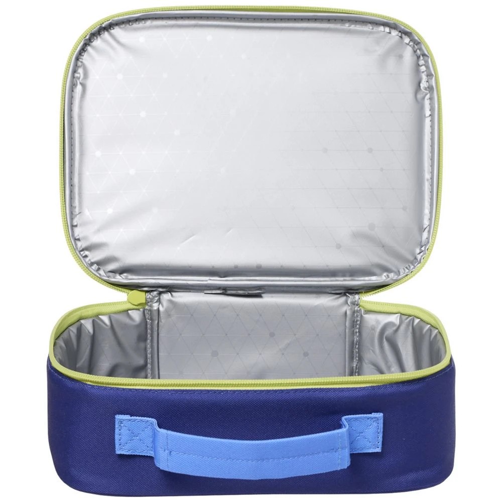 2 Studymate Lunch Bag Blue and Green Stripe, 2 of 2