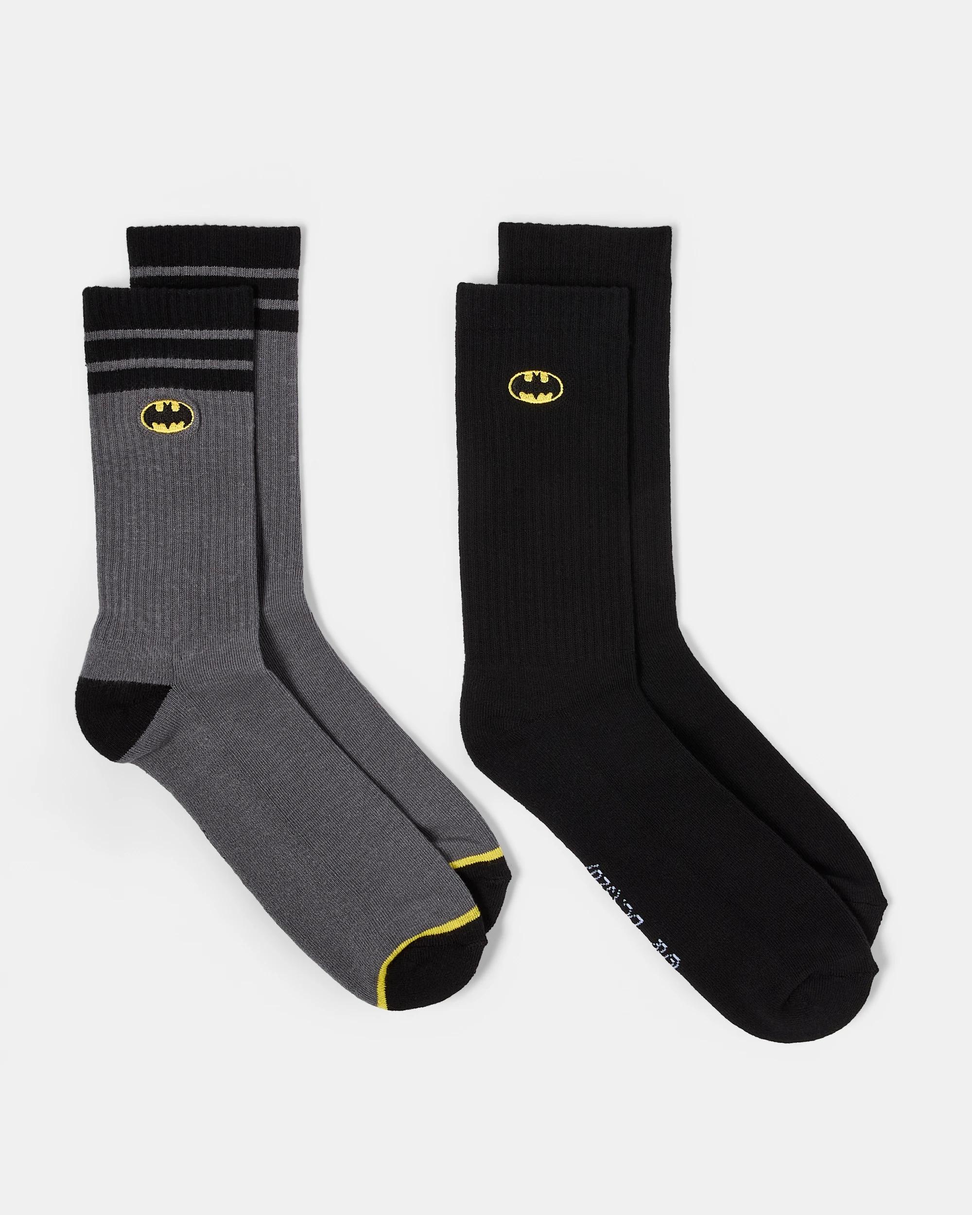 1 2 Pack License Embroidered Socks Batman S27, 1 of 3