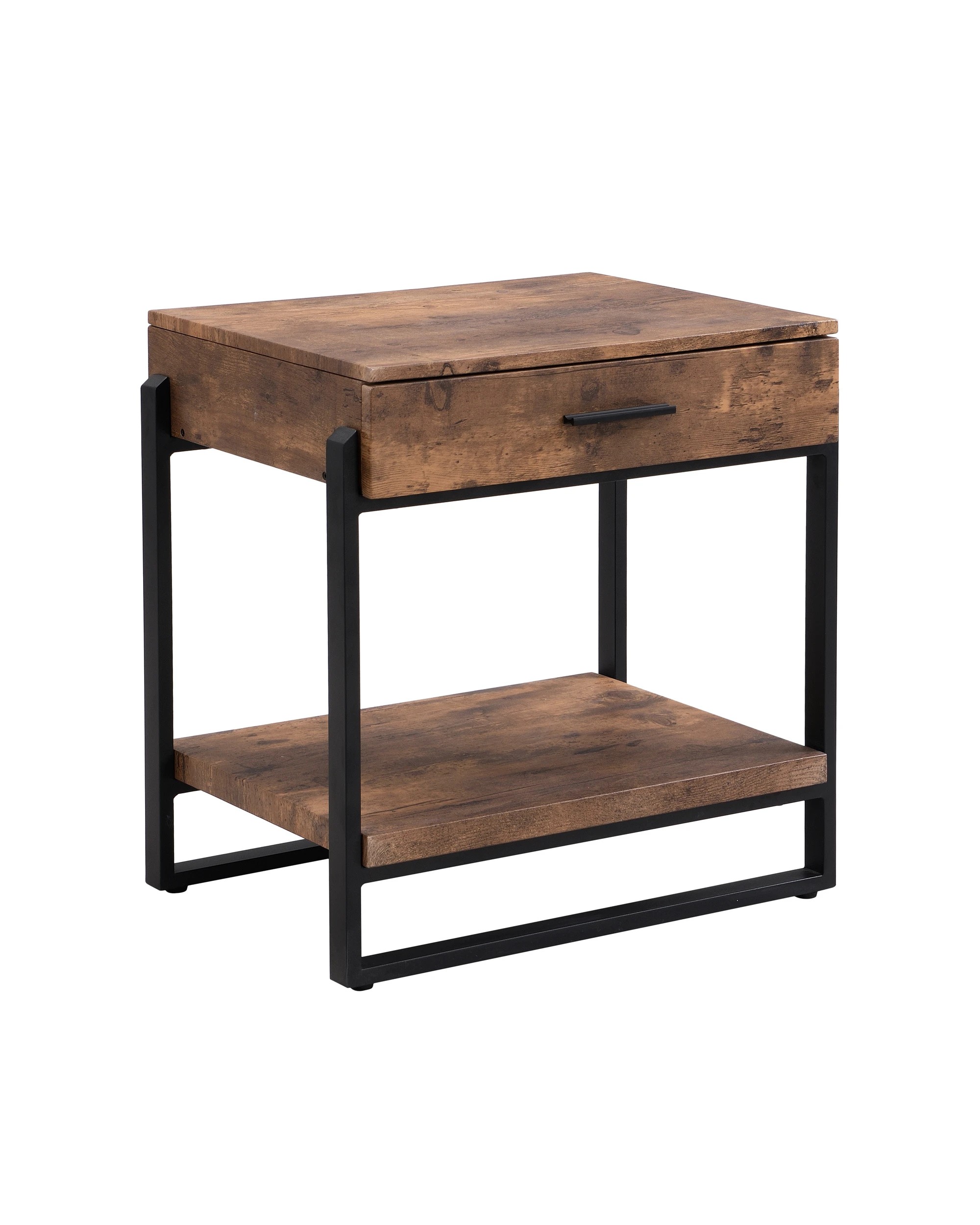5 IHOMDEC Industrial Nightstand Side Table with Drawer and 2 Shelves, 5 of 5