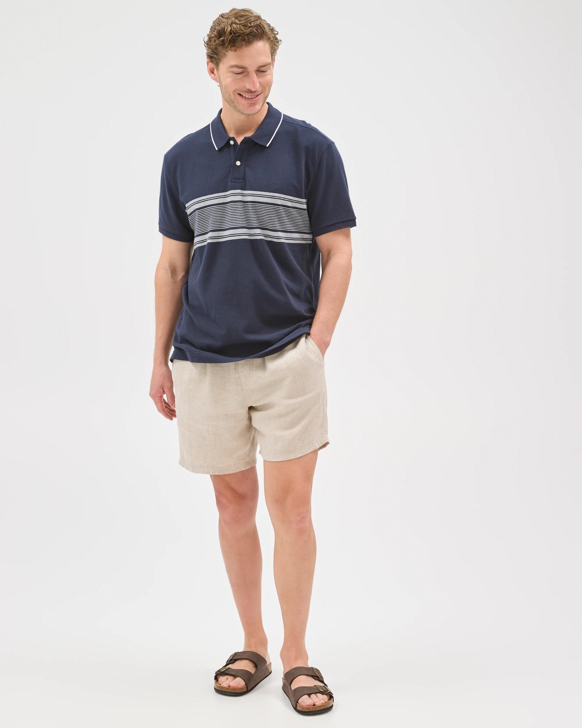 2 Target Man Australian Cotton Panelled Polo Top NAVY, 2 of 7