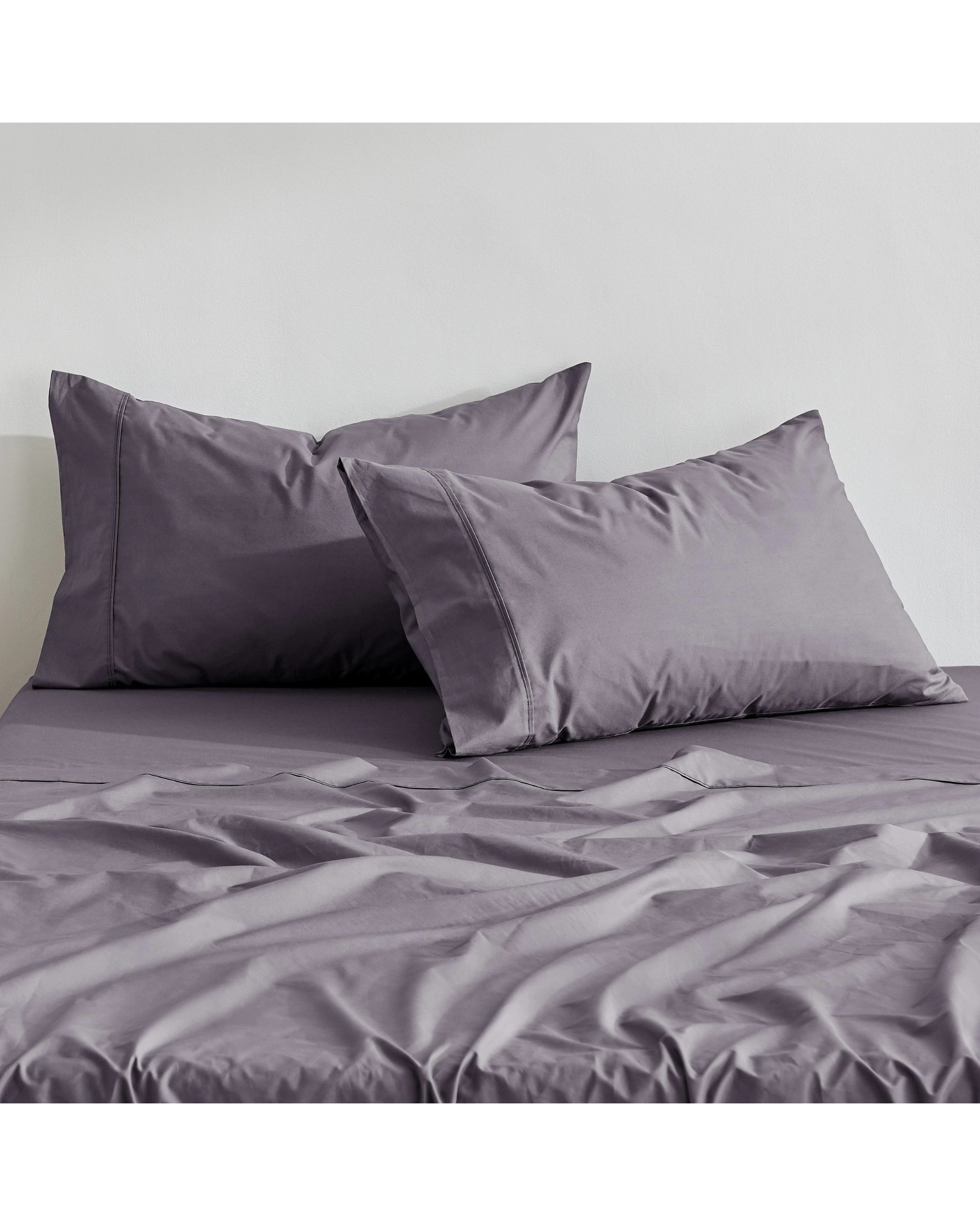 3 Dreamaker 300TC Cotton Percale Sheet Set - Single Bed - Charcoal, 3 of 9