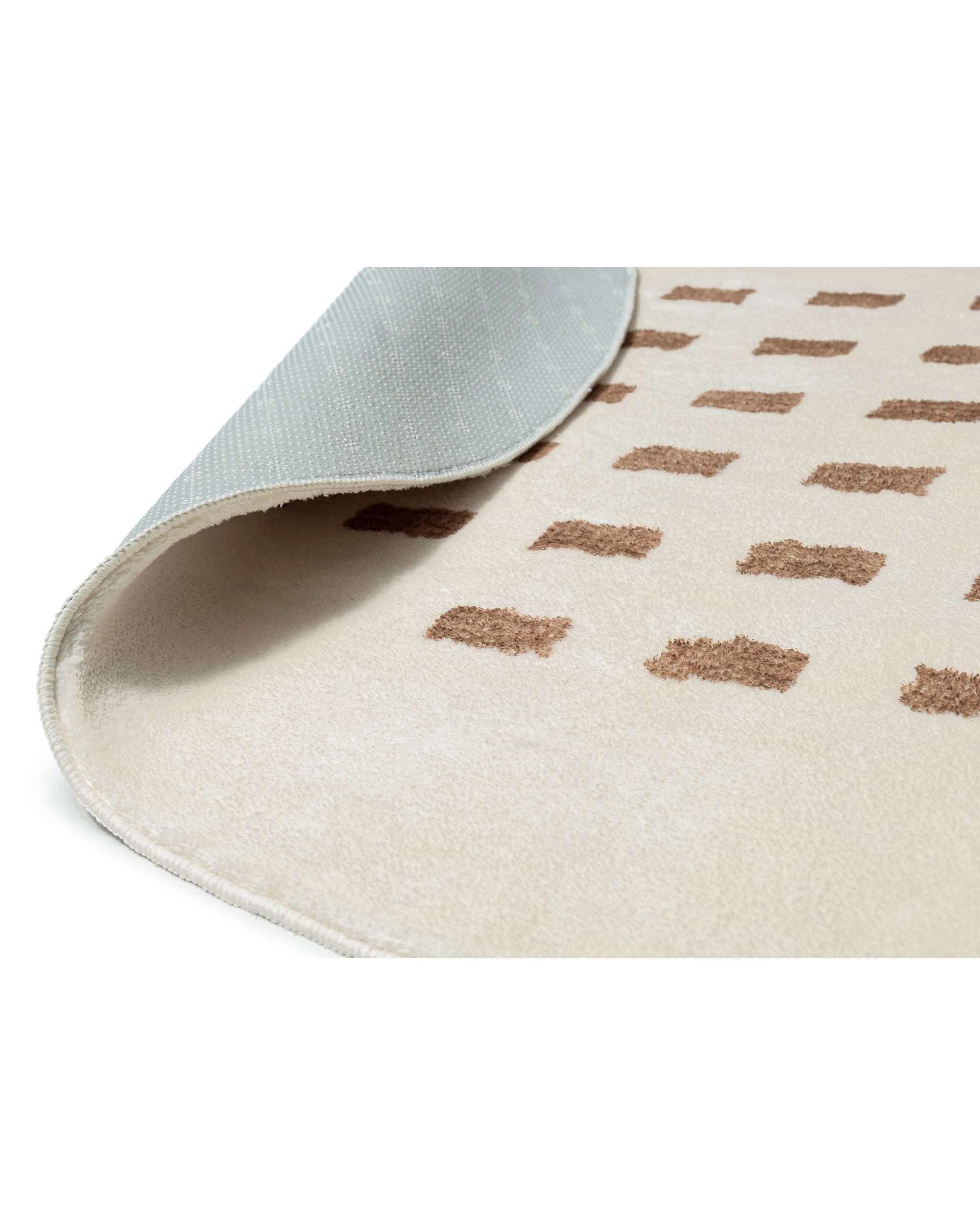 2 Loopsie Balan Rectangles Washable Round Rug-200cm x 200cm - White, 2 of 5