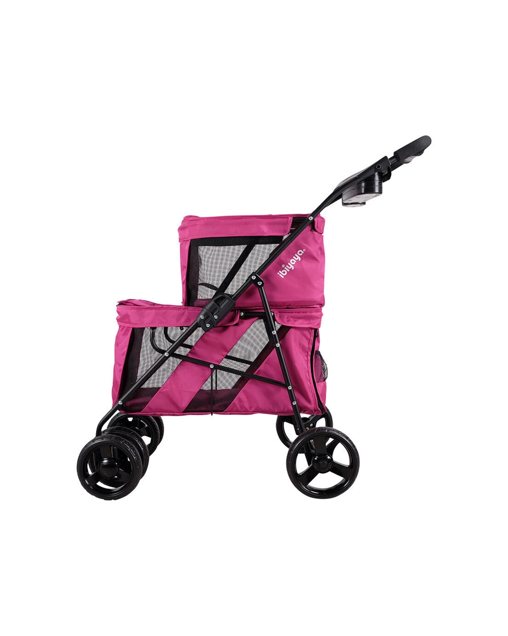 1 Ibiyaya Double Decker Pet Stroller Carrier For Multiple Pets One-Hand Fold - Multi, 1 of 5