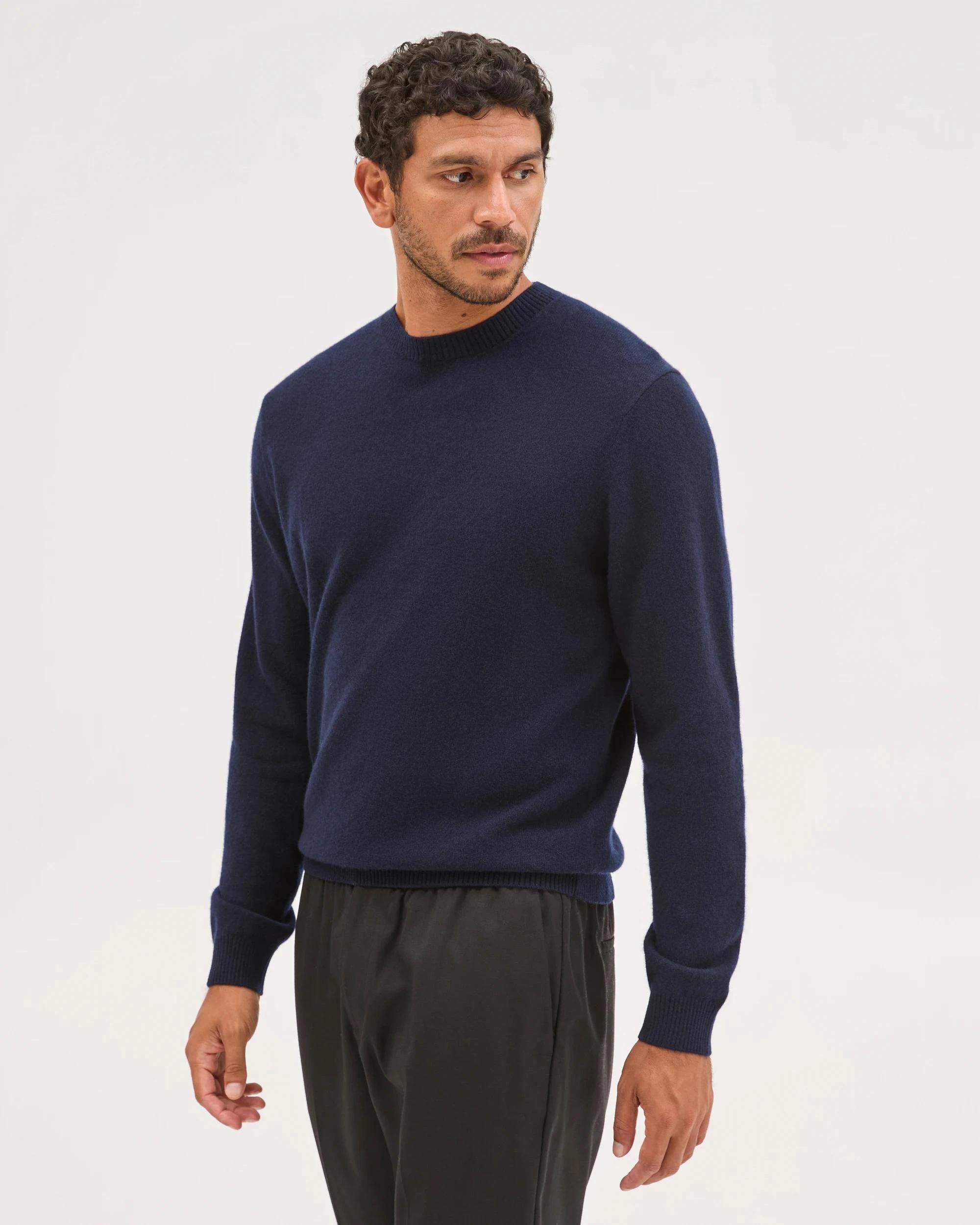 3 Preview Cashmere Crew Neck Knit Jumper DARK NAVY, 3 of 6