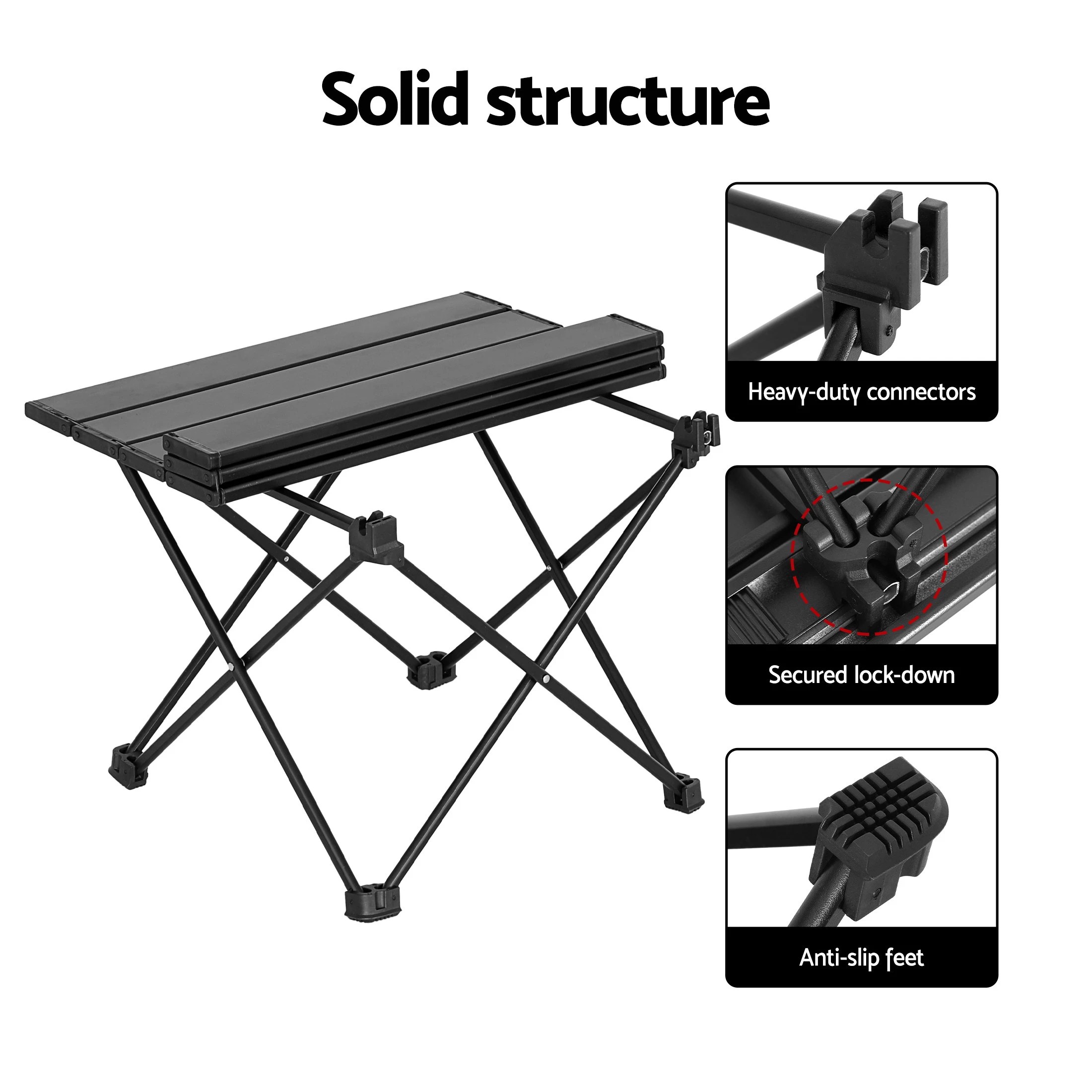 8 Weisshorn 3pc Camping Table Chair Set Outdoor Folding Aluminium Portable Picnic - Multi, 8 of 9