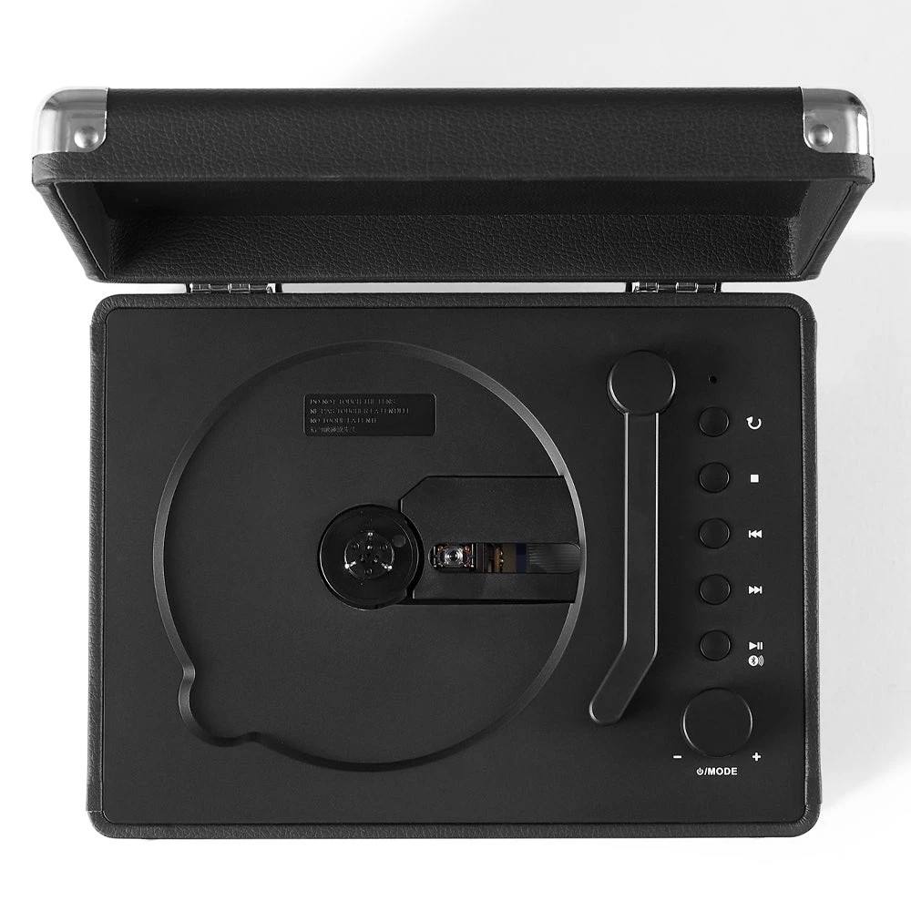 4 Crosley Cruiser Portable Retro CD Player with Stereo Bluetooth Speakers, FM Radio - Black - Black, 4 of 6