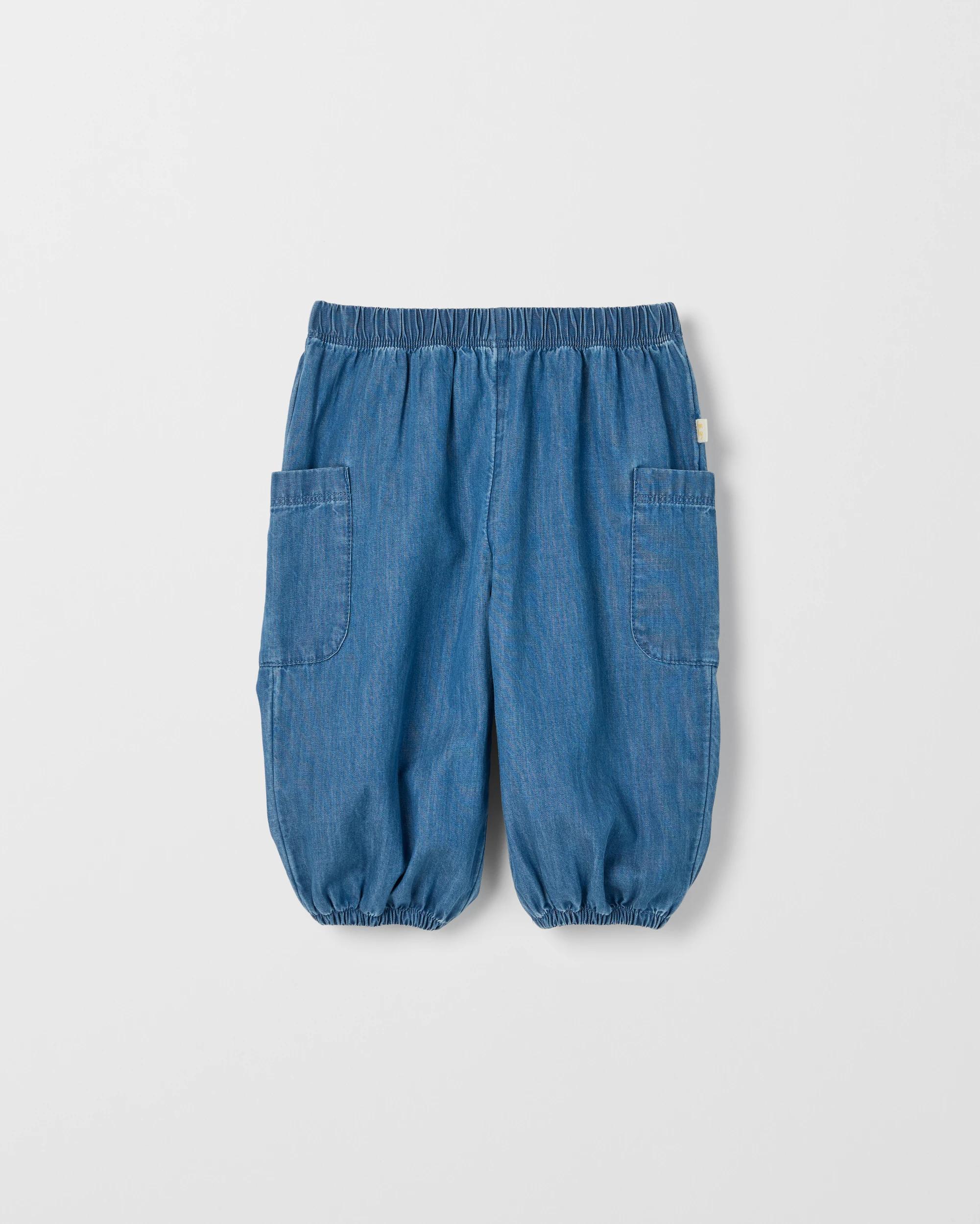 1 Target Baby Australian Cotton Woven Pocketed Balloon Pants CHAMBRAY, 1 of 1