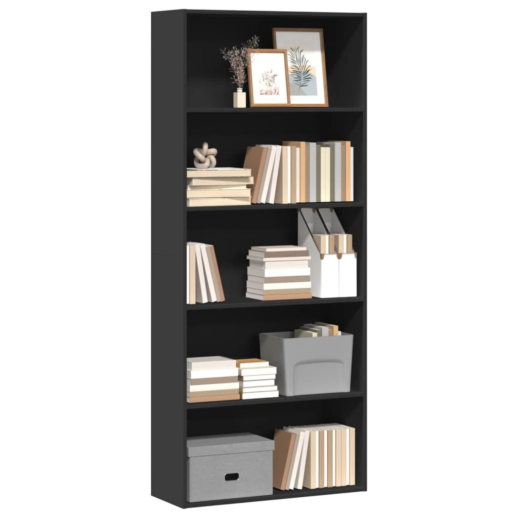 8 vidaXL Modern Freestanding Bookshelf Ample Storage - Black, 8 of 10