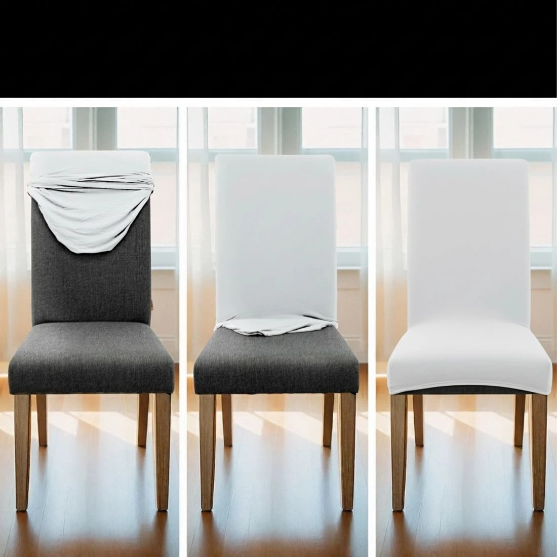 6 Artiss Dining Chair Covers 6x Slipcovers Spandex Stretch Banquet Wedding - White, 6 of 6