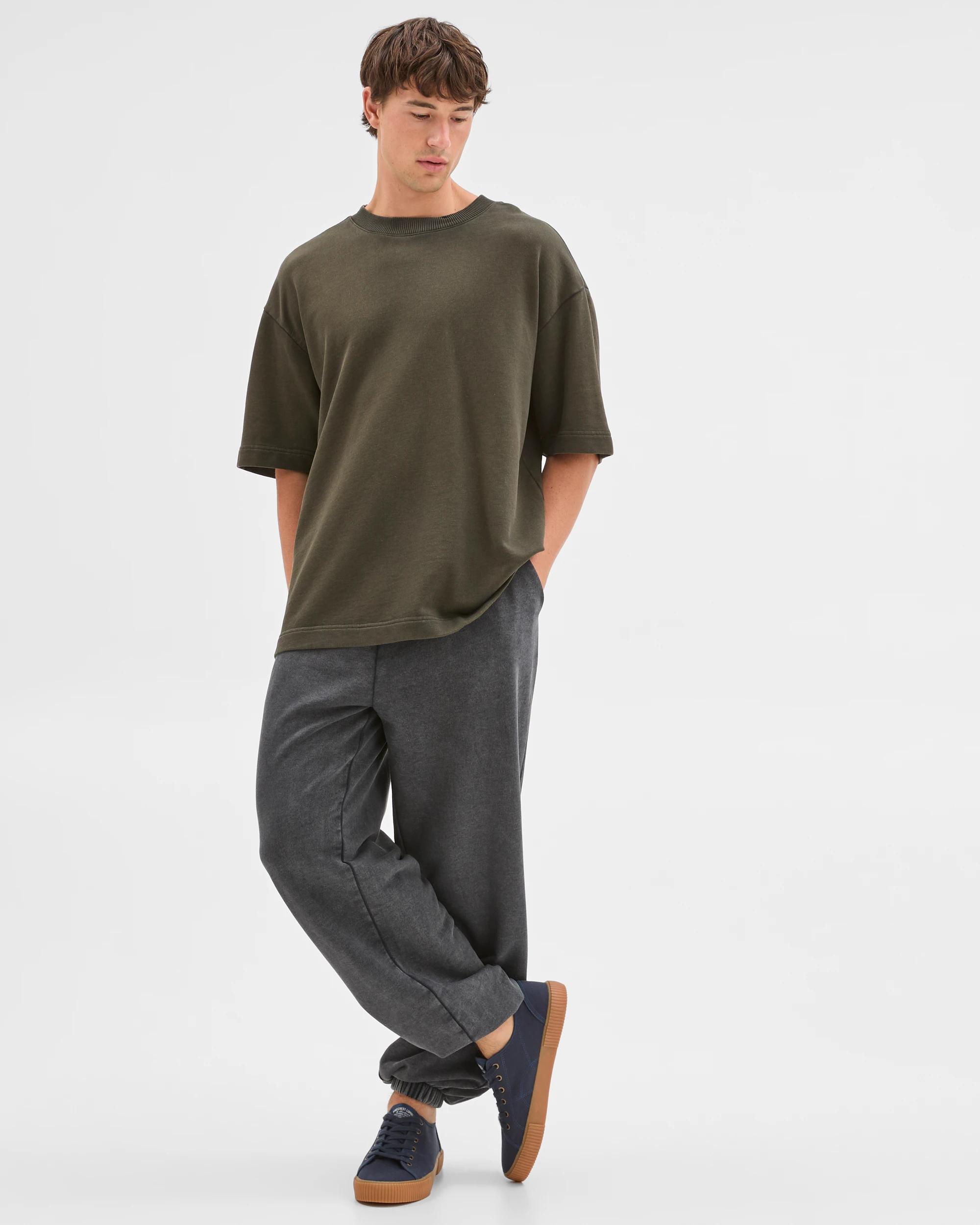 3 Commons Australian Cotton Blend Heavyweight Cuffed Trackpants CHARCOAL, 3 of 7