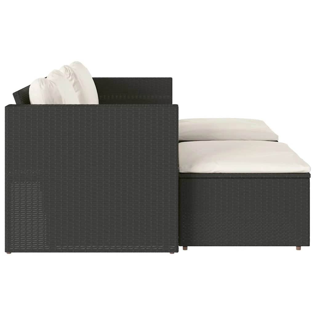 4 vidaXL Garden Sofa Set Poly Rattan - Black, 4 of 8