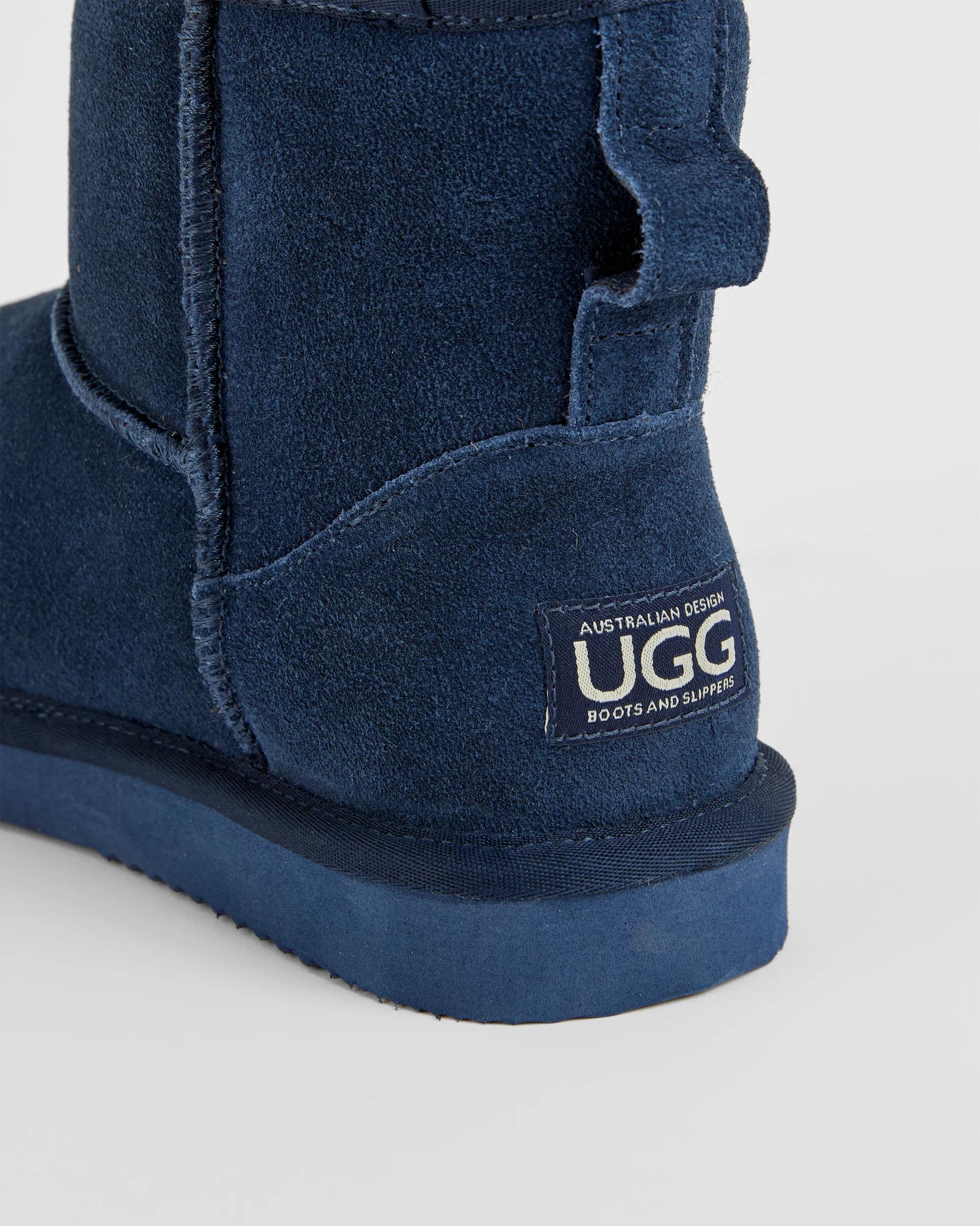 3 Australian Design Ugg Boots and Slippers Australian Design Suede Leather Kids Slipper Boot NAVY, 3 of 4