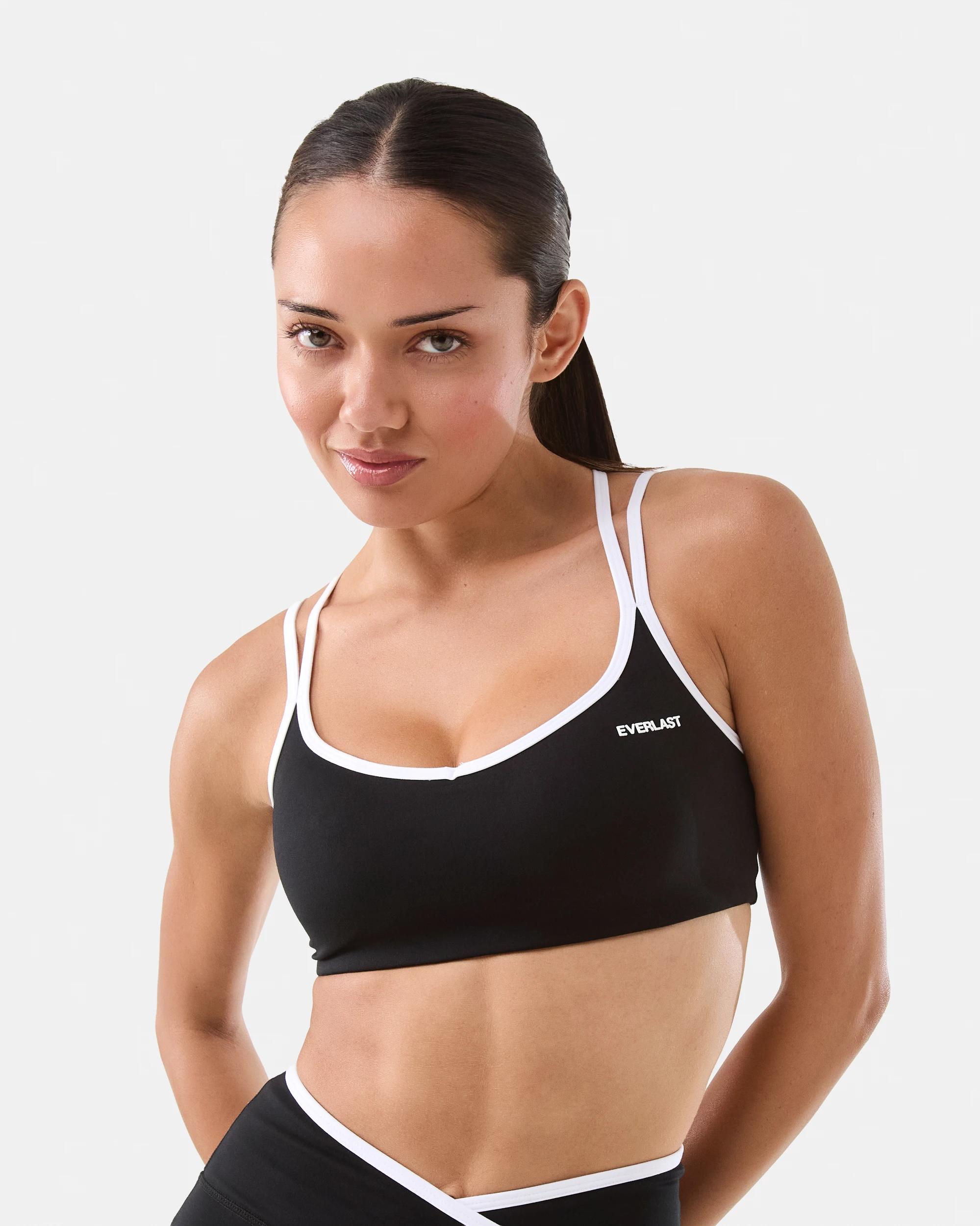 1 Everlast Womens Strappy Sports Bra Black, 1 of 8
