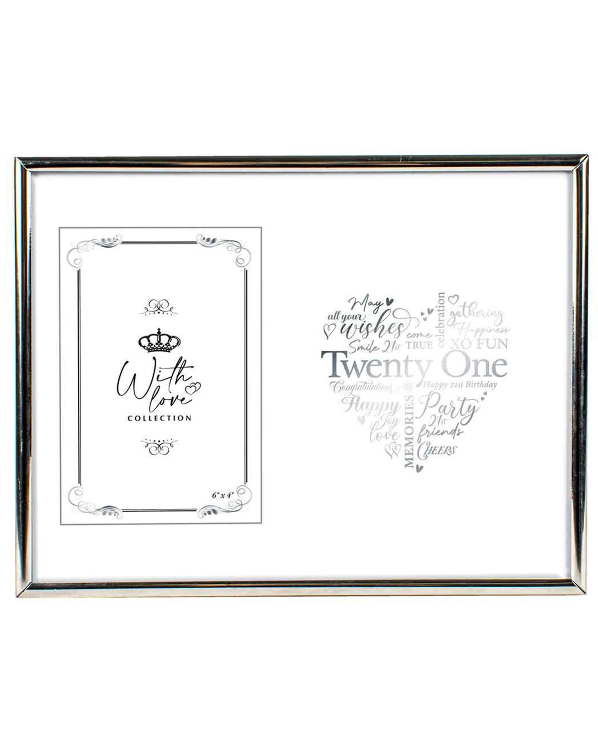 2 21st Birthday Free-standing 6x4'' Photo Frame Rect Picture Display Silver Edged
 - Silver, 2 of 3