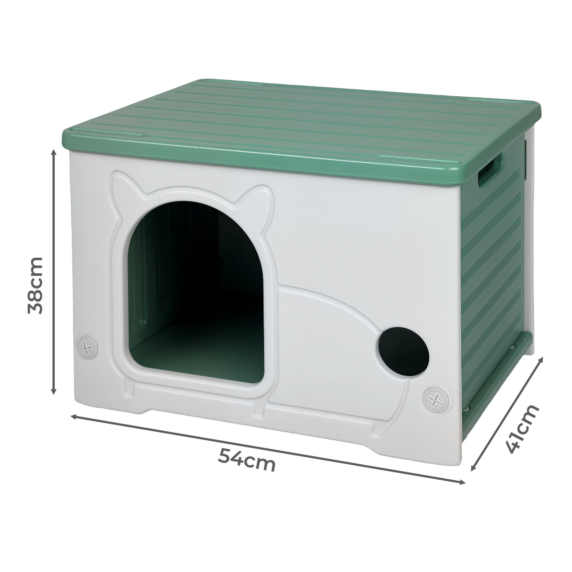 3 PaWz Cat House Outdoor Waterproof Insulated Stackable Feral Shelter - Green, 3 of 9