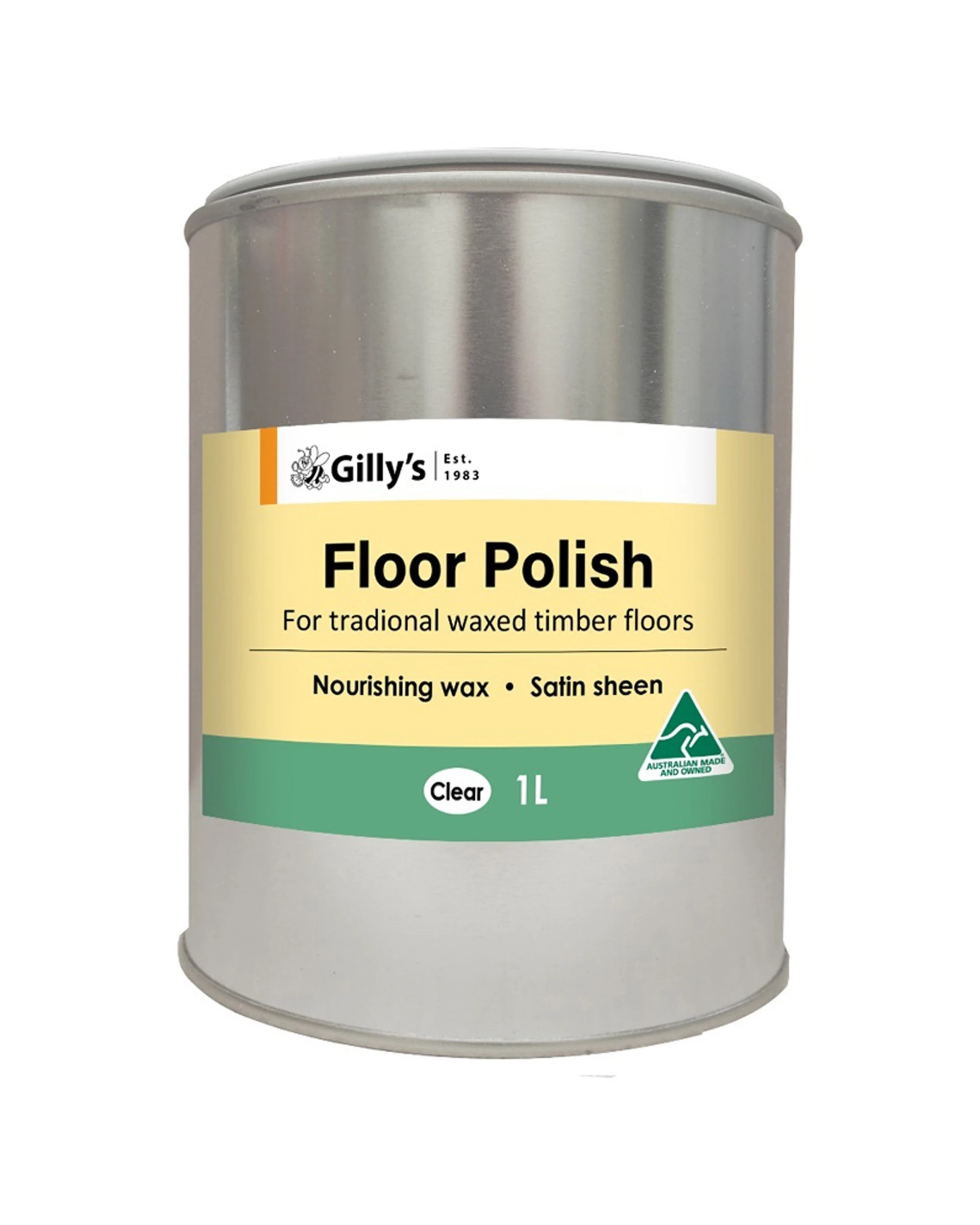 1 Gillys Floor Polish Nourishing Wax For Timber 1L Satin Sheen - Clear, 1 of 1