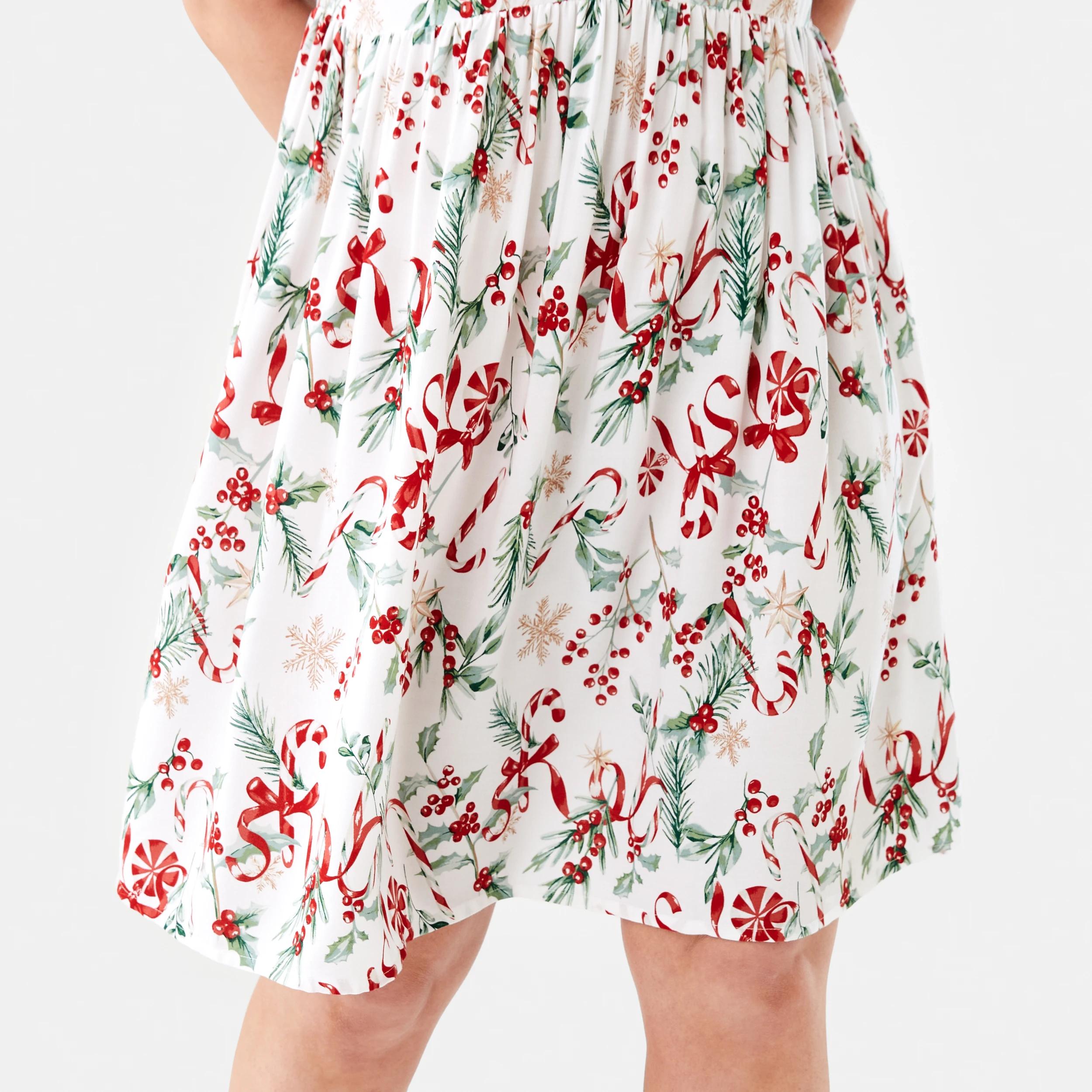 7 Short Sleeve Christmas Mini Dress Candy Cane, 7 of 8