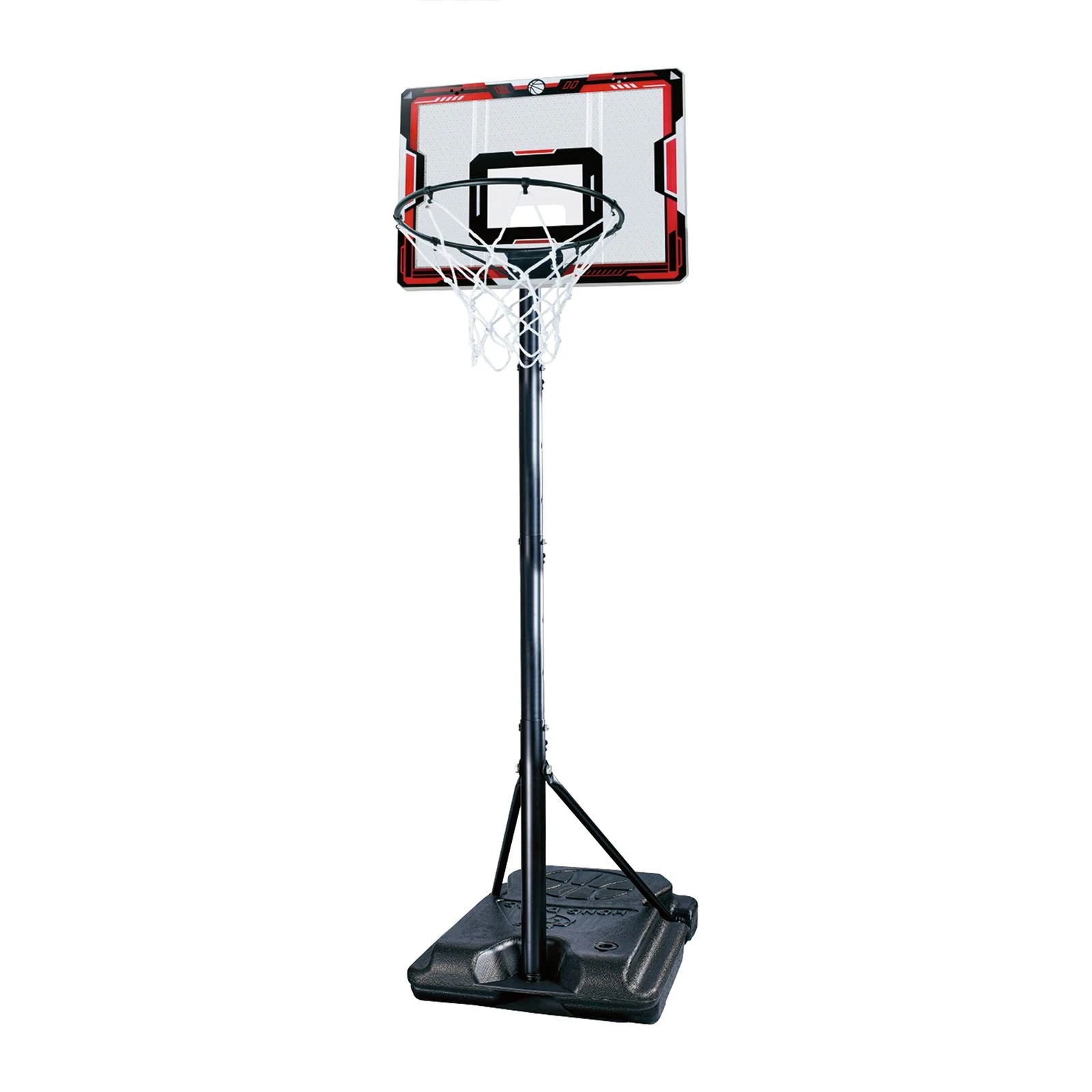1 Ausway 1.3-2.4m Portable Height Adjustable Kids Basketball Hoop Stand with Backboard Net Ring Rim Game Set, 1 of 6