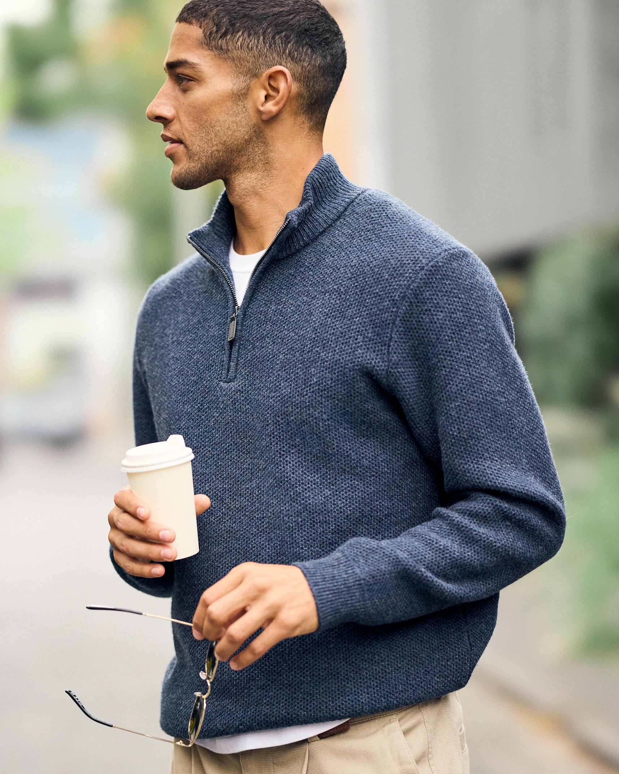 10 Target Man Lambswool 1/2 Zip Knit Jumper NAVY, 10 of 10