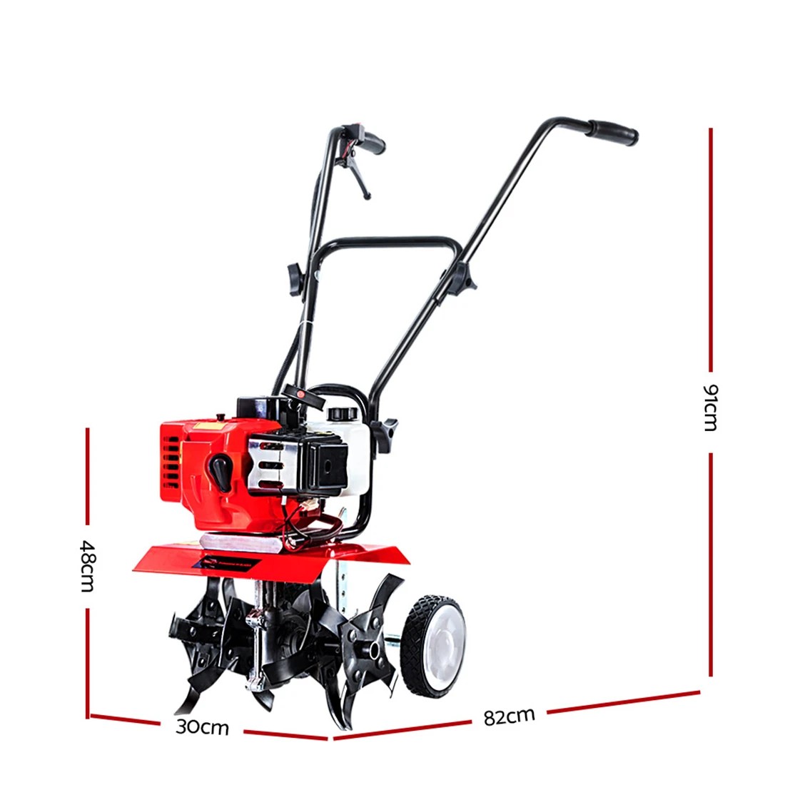 2 Giantz 65CC Tiller Rototiller Garden Cultivator 4 Blades Soil Power Rotary Hoe - Clear, 2 of 5