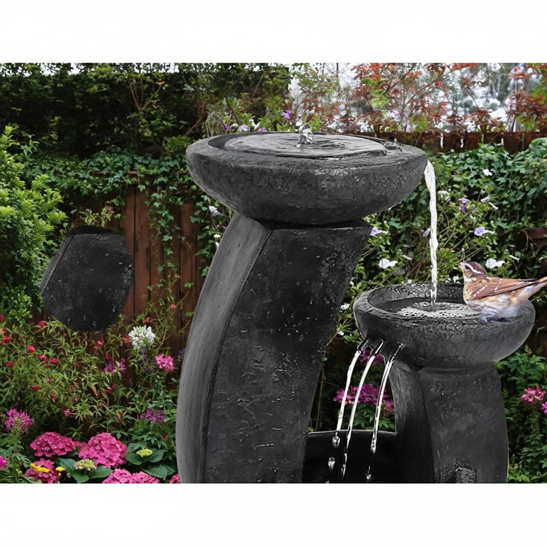 4 Gardeon Solar Water Feature Cascading Fountain 3-Tier Mushroom LED Light 70CM - Blue, 4 of 8