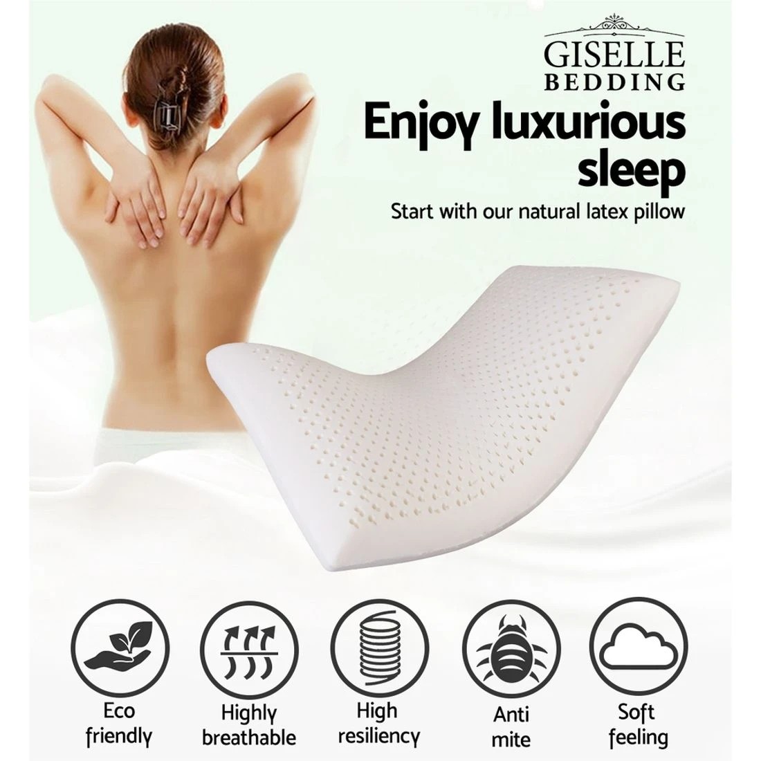 3 Giselle Bedding  Latex Pillow Classic Twin Pack - White, 3 of 9