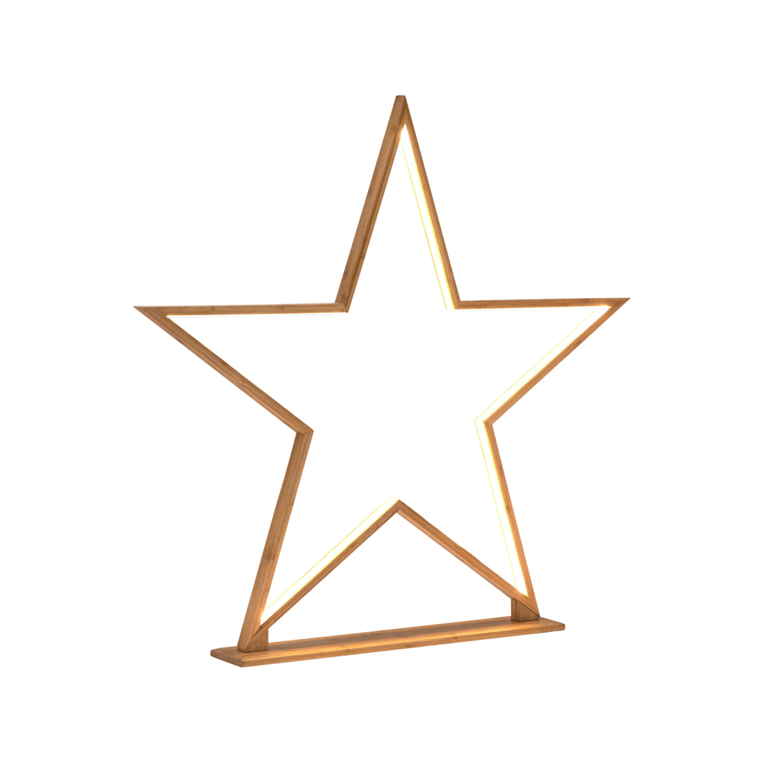 3 BR Home 2x Large Bamboo Star w/ LED Strip Table Lamp Light Modern Minimalist Decor - Natural, 3 of 4