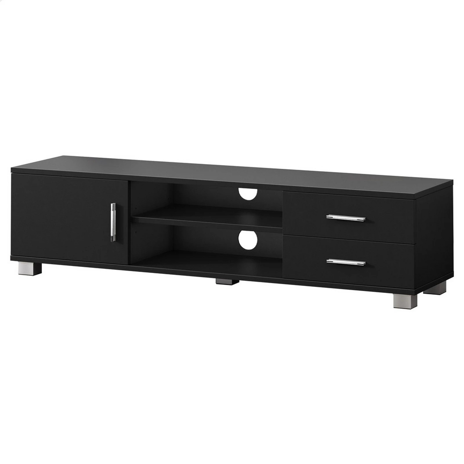 1 Alfordson Entertainment Unit TV Cabinet Stand 120cm Storage Drawer - Black, 1 of 8