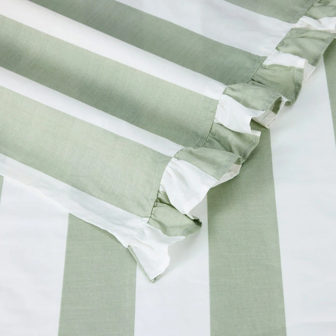 4 250 Thread Count Cotton Ruffle Sheet Set - Queen Bed, Sage, 4 of 7