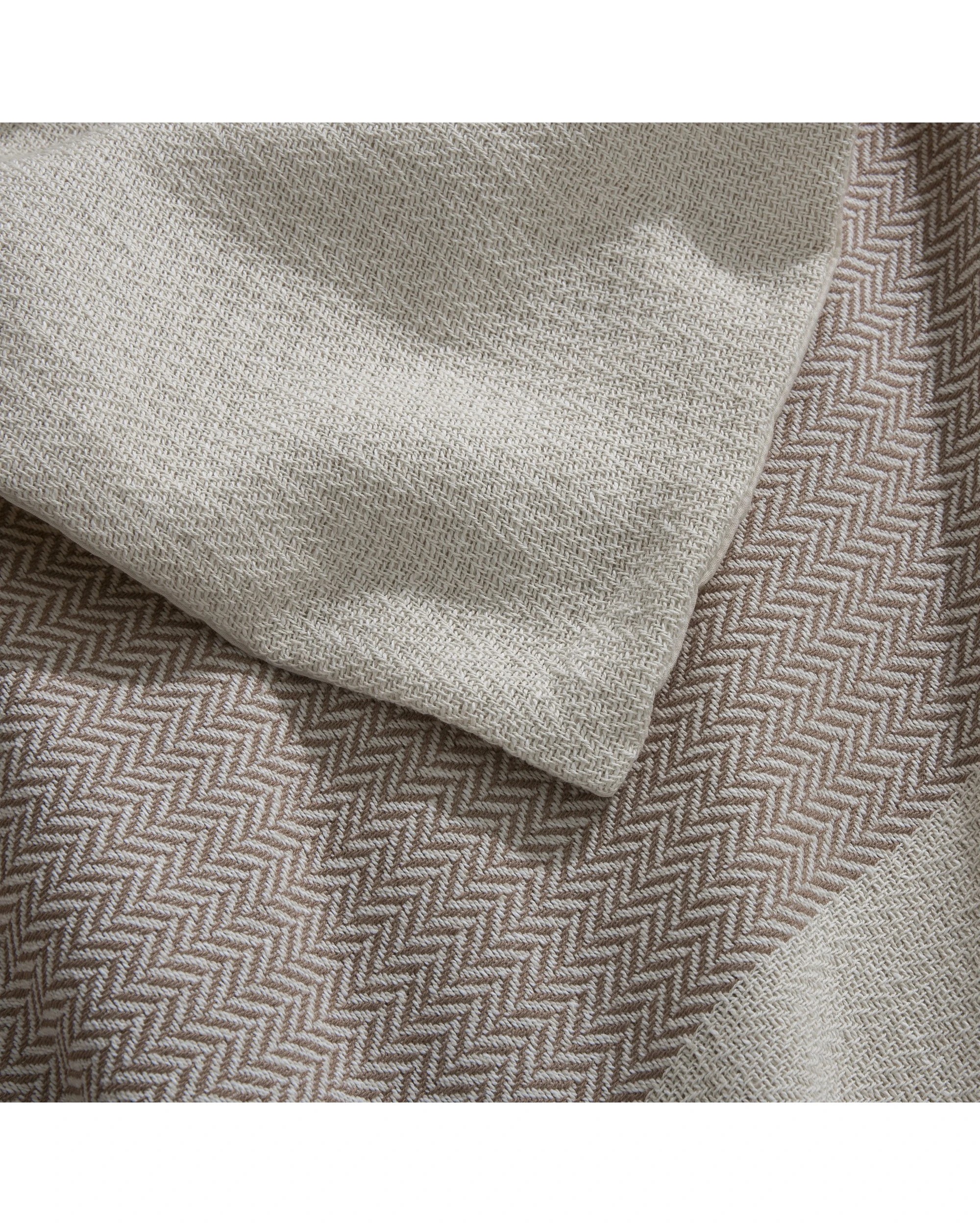 6 Dreamaker 100% Cotton Textured Herringbone Quilt Cover Set - Double Bed - Natural, 6 of 7